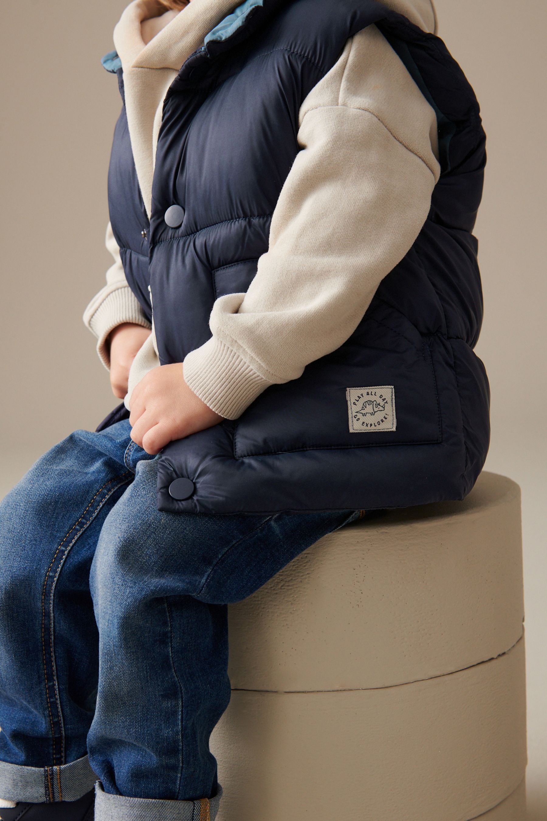 Navy Blue Padded Gilet (3mths-10yrs)