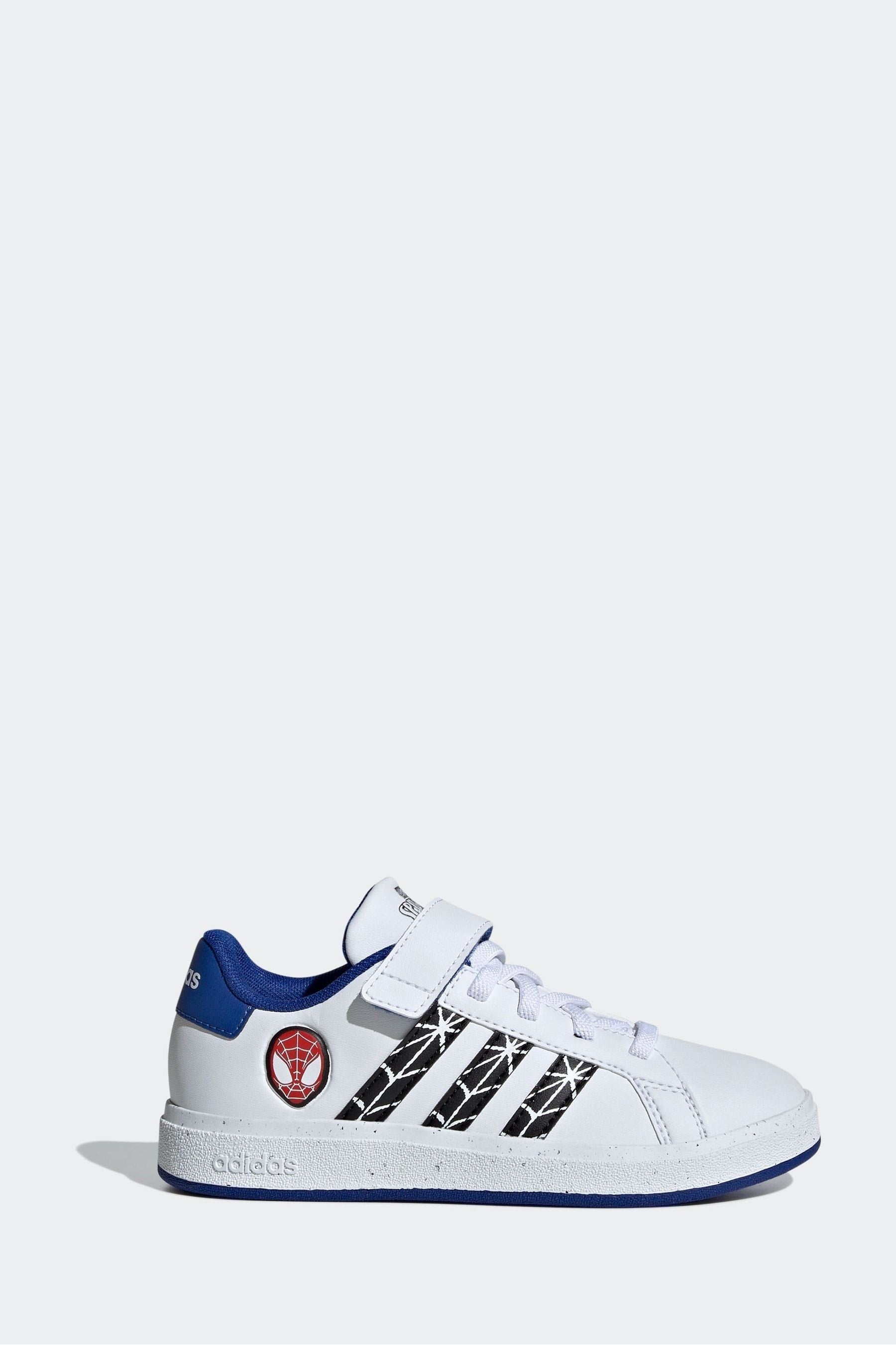 White adidas Sportswear Marvels Spider-Man Grand Court Trainers