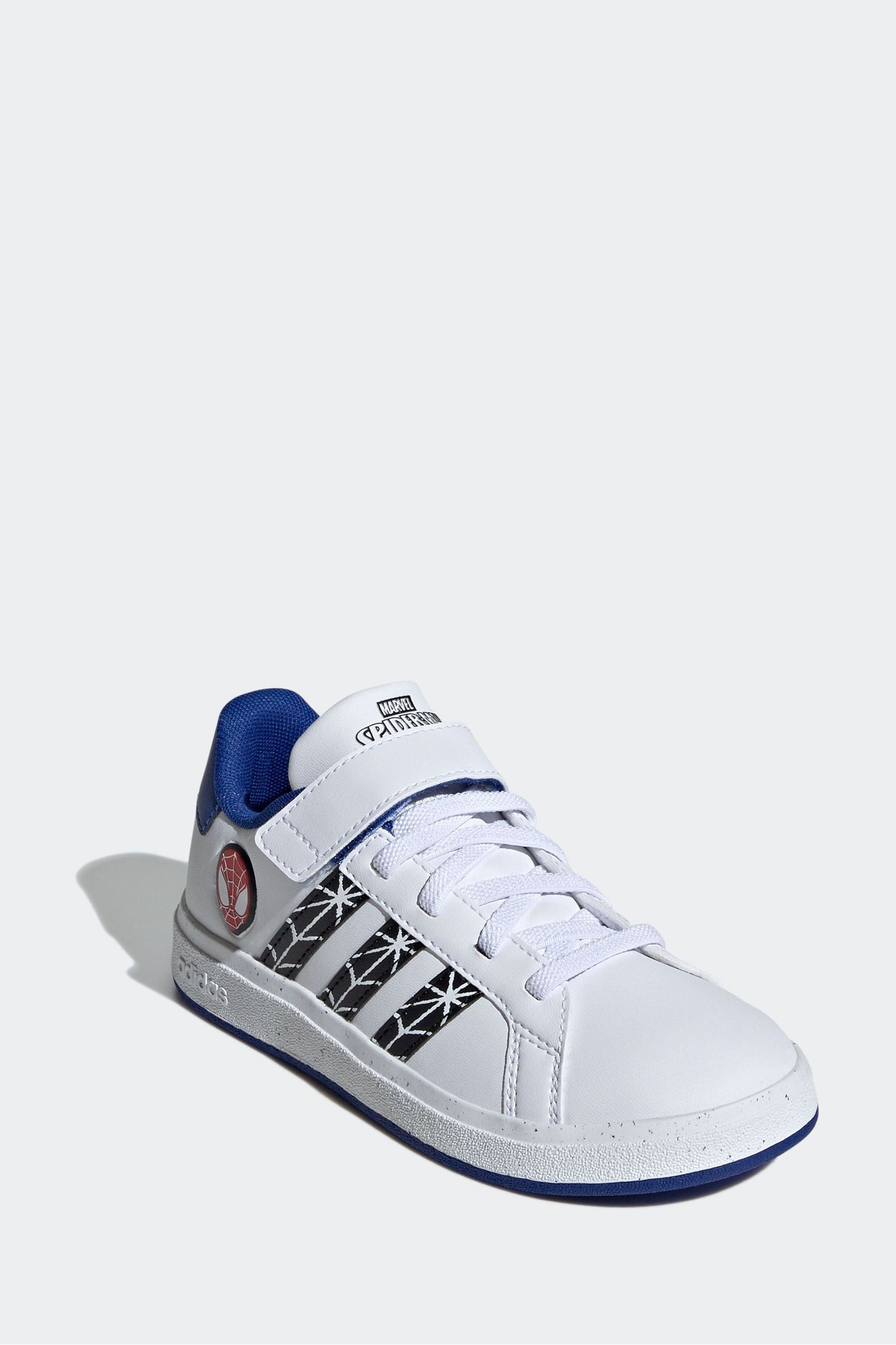 White adidas Sportswear Marvels Spider-Man Grand Court Trainers