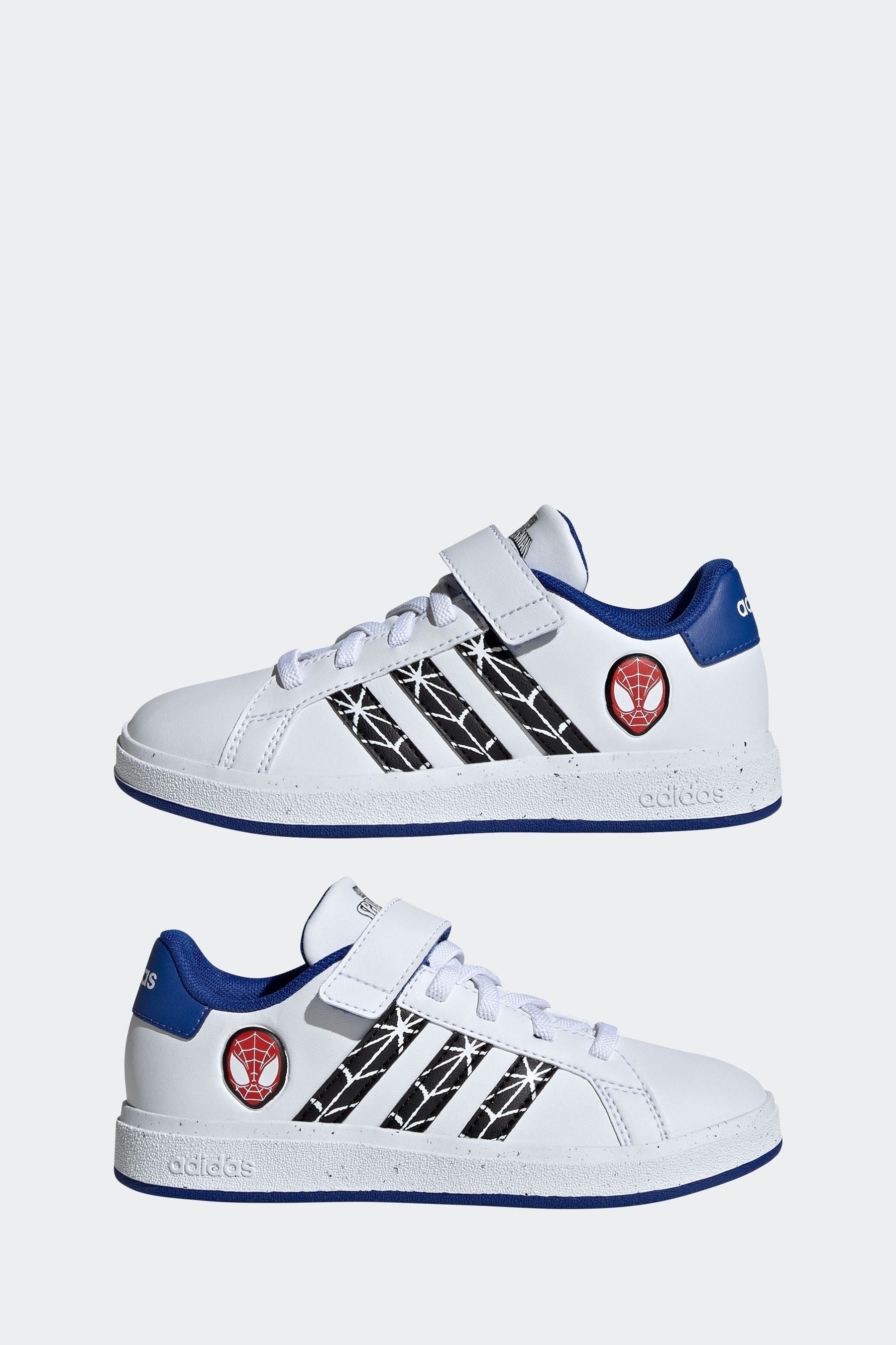 White adidas Sportswear Marvels Spider-Man Grand Court Trainers