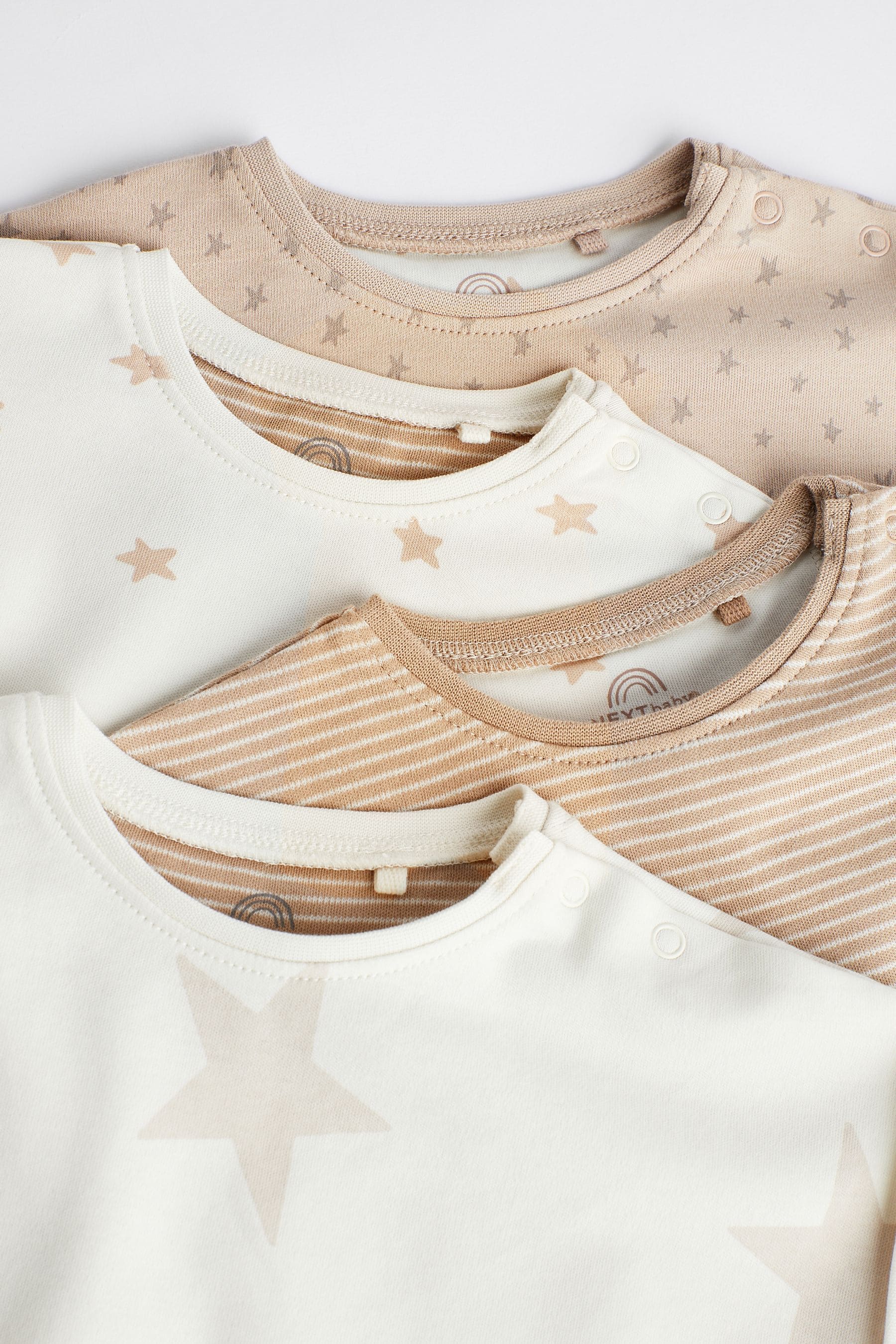 Neutral Star Baby 100% Cotton Romper 4 Pack (0mths-3yrs)