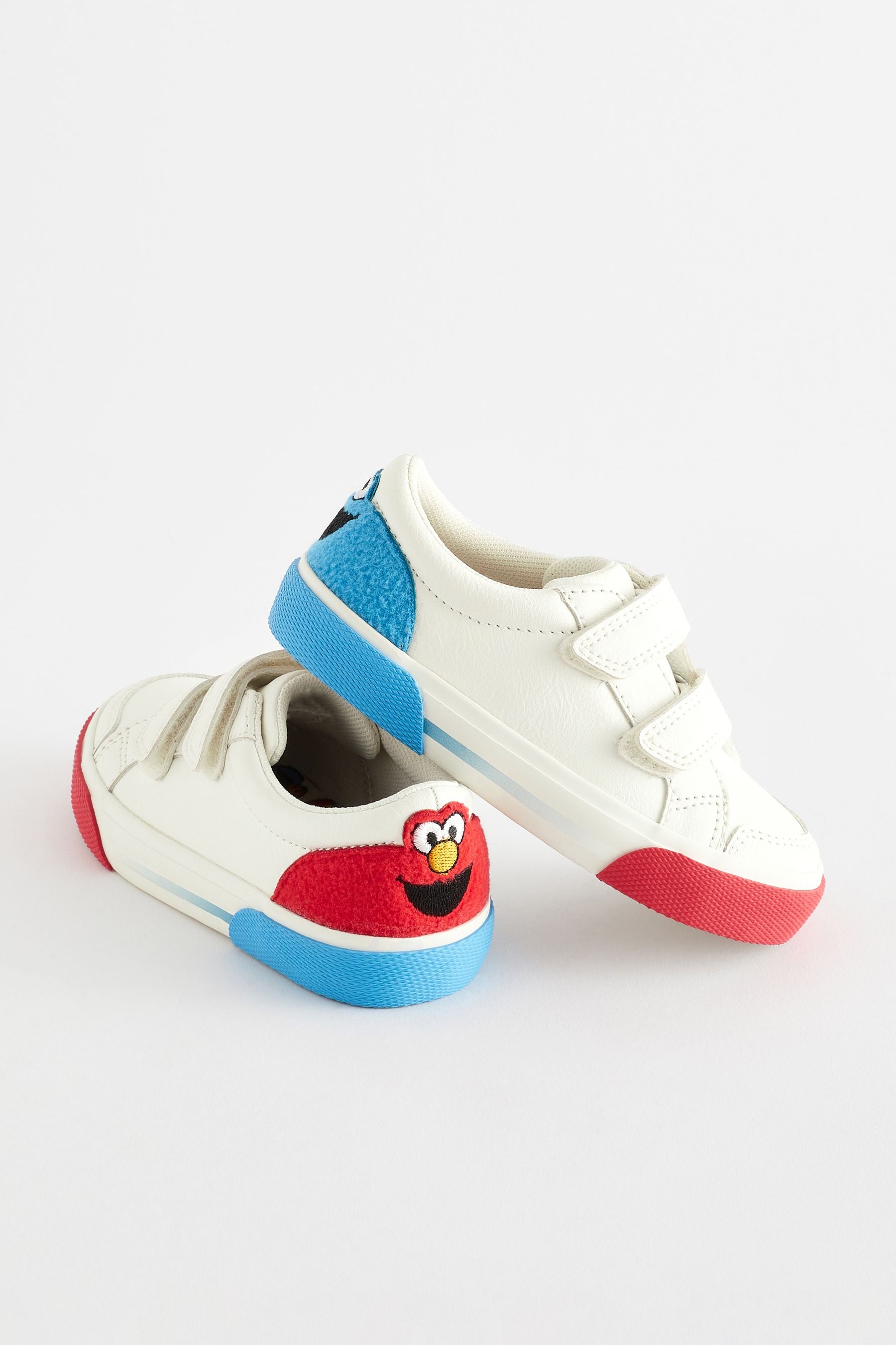 White Sesame Street Two Strap Touch Fastening Shoes