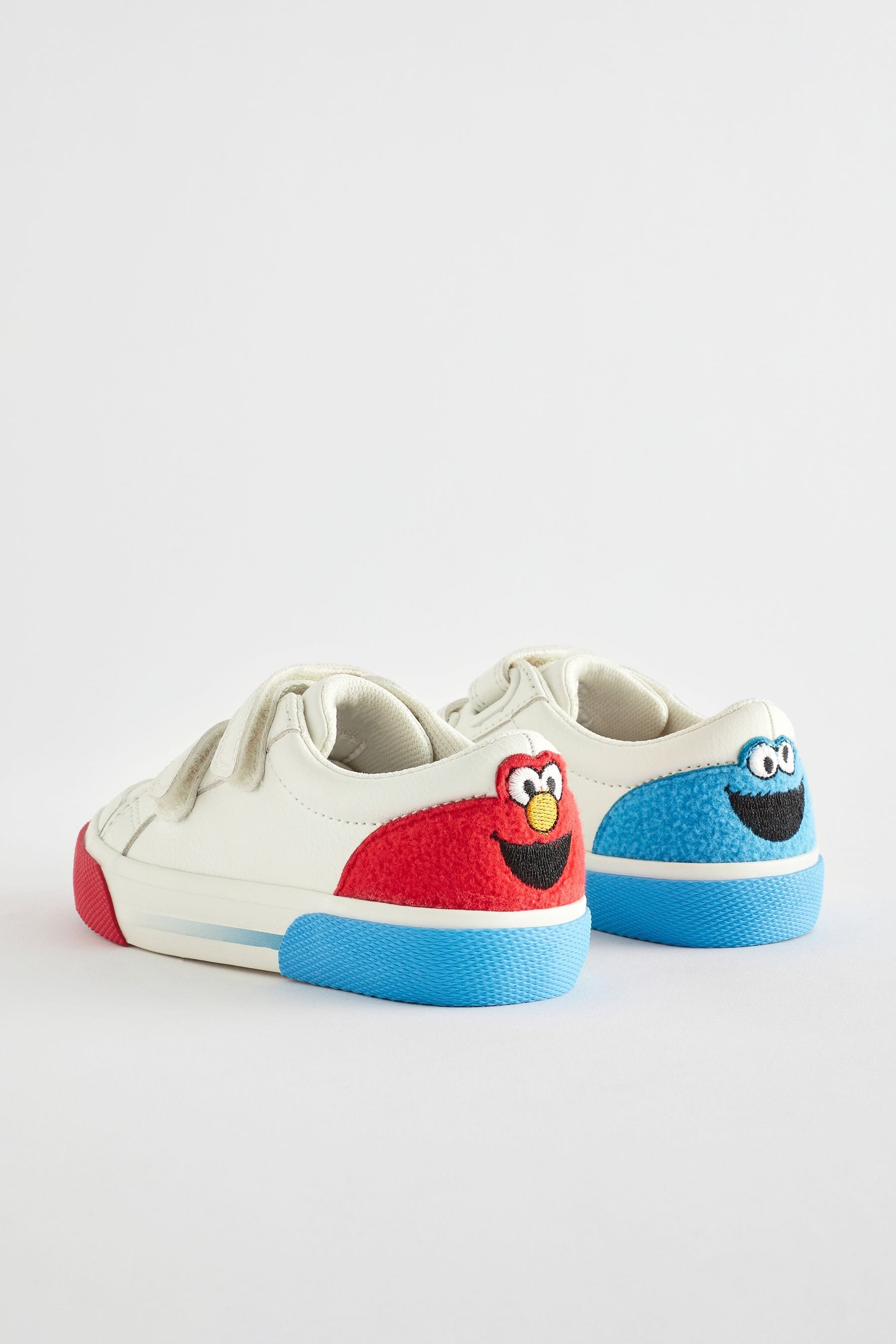 White Sesame Street Two Strap Touch Fastening Shoes