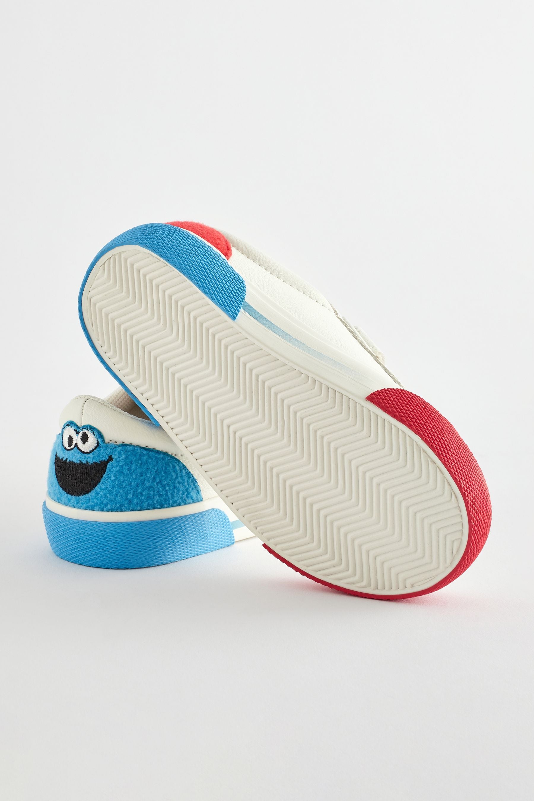 White Sesame Street Two Strap Touch Fastening Shoes