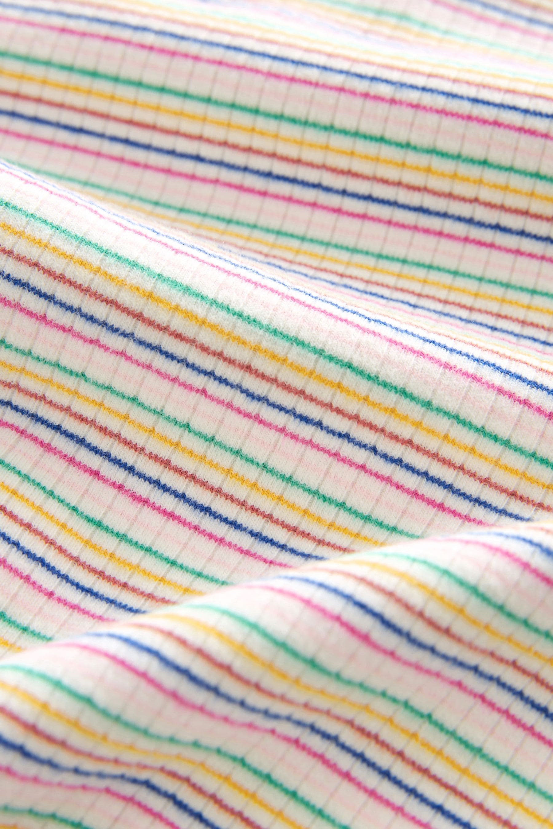 Rainbow Stripe Ribbed Racer Jersey Dress (3-16yrs)