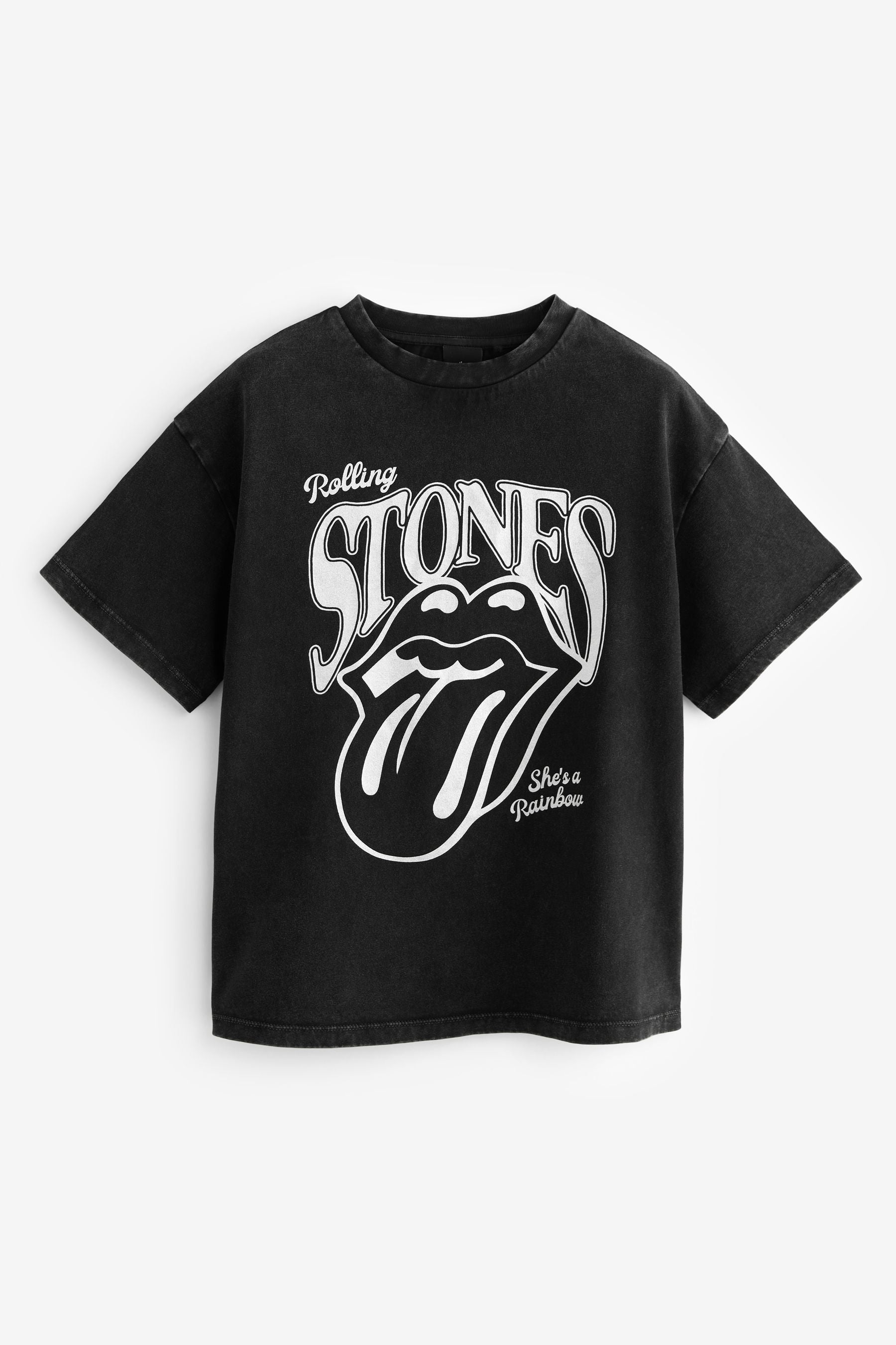 Black Metallic Rolling Stones Oversized T-Shirt (3-16yrs)