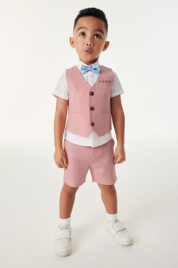 Pink Baker by Ted Baker Shirt Waistcoat and Short Set