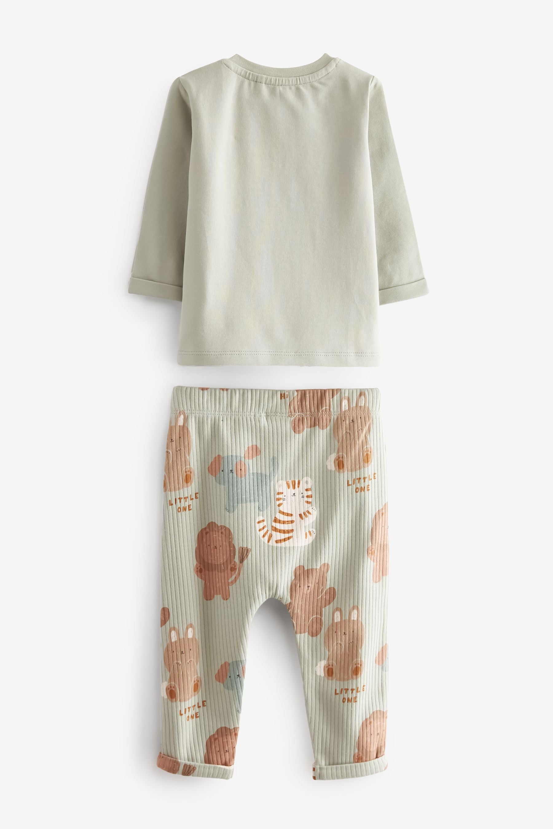 Teal Blue Animal Baby T-Shirt And Leggings 2 Piece Set