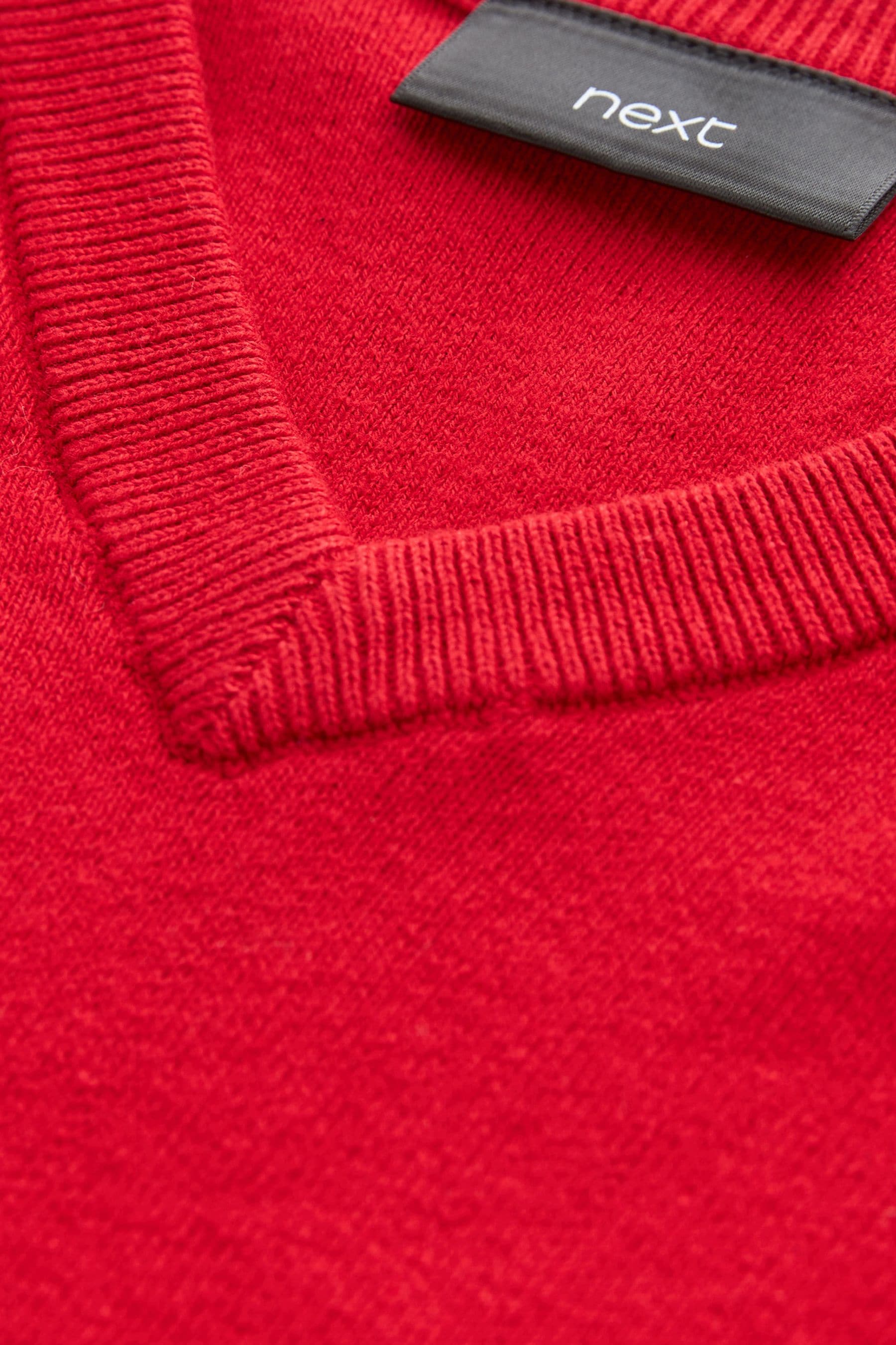 Red Knitted V-Neck School Jumper (3-18yrs)