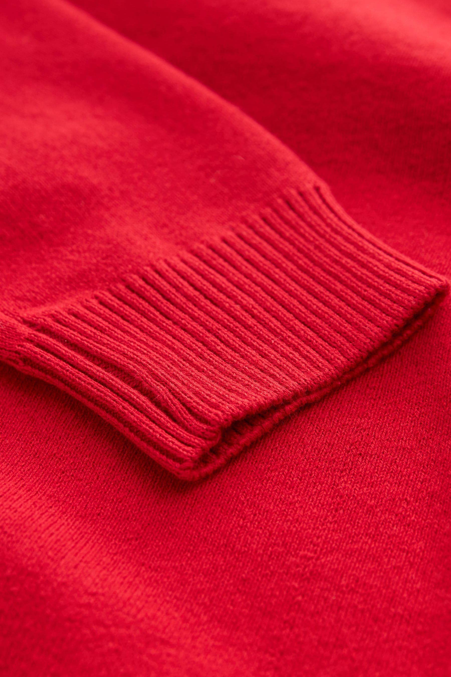 Red Knitted V-Neck School Jumper (3-18yrs)