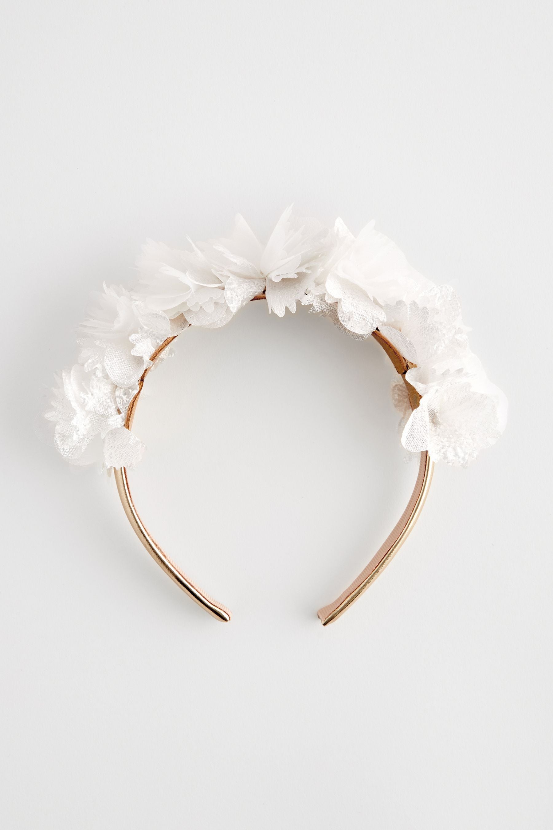 Cream Floral Organza Crown