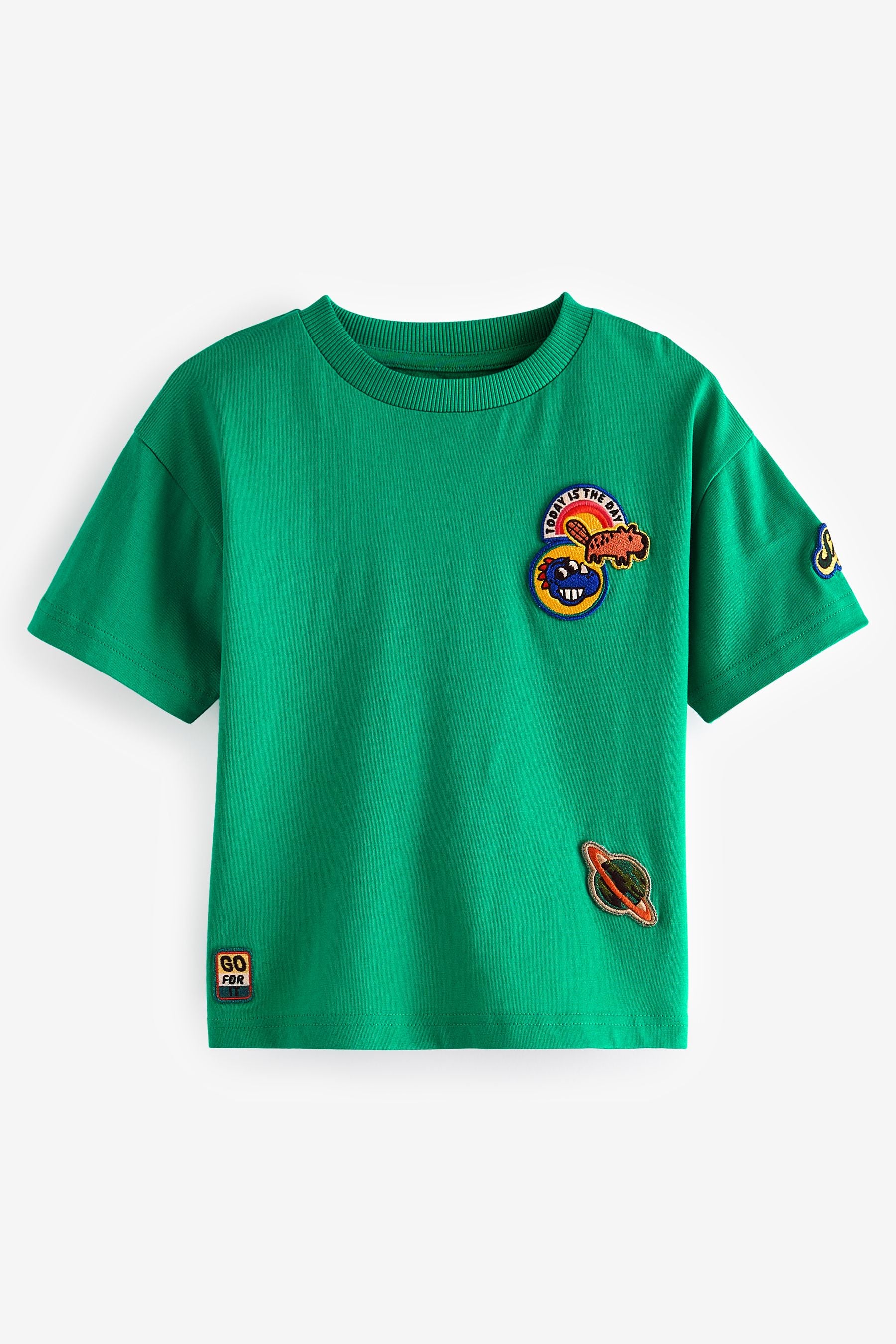 Green Badges 100% Cotton Short Sleeve Varsity T-Shirt (3mths-7yrs)