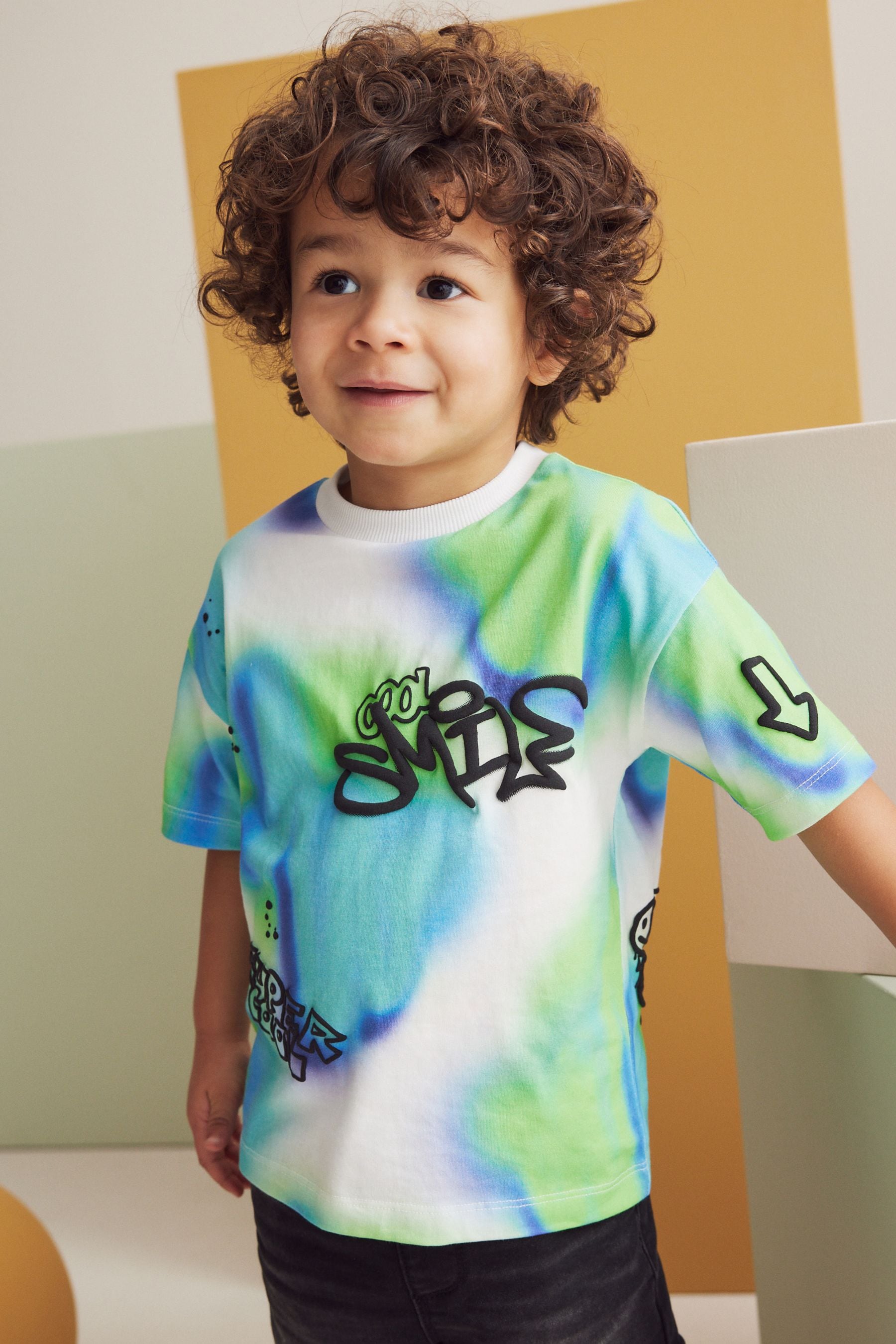 Blue/Green Short Sleeve Graffic T-Shirt (3mths-7yrs)