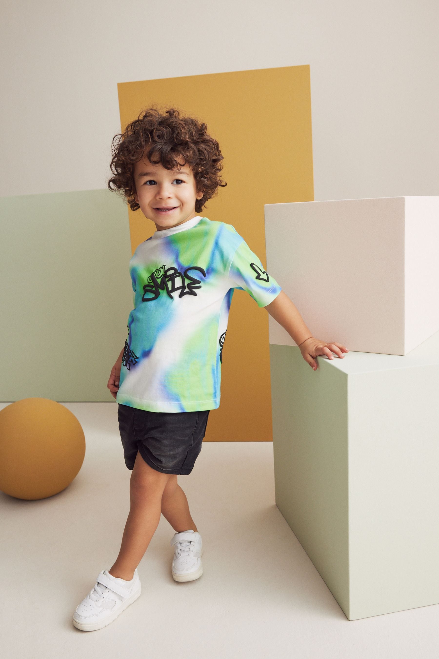 Blue/Green Short Sleeve Graffic T-Shirt (3mths-7yrs)