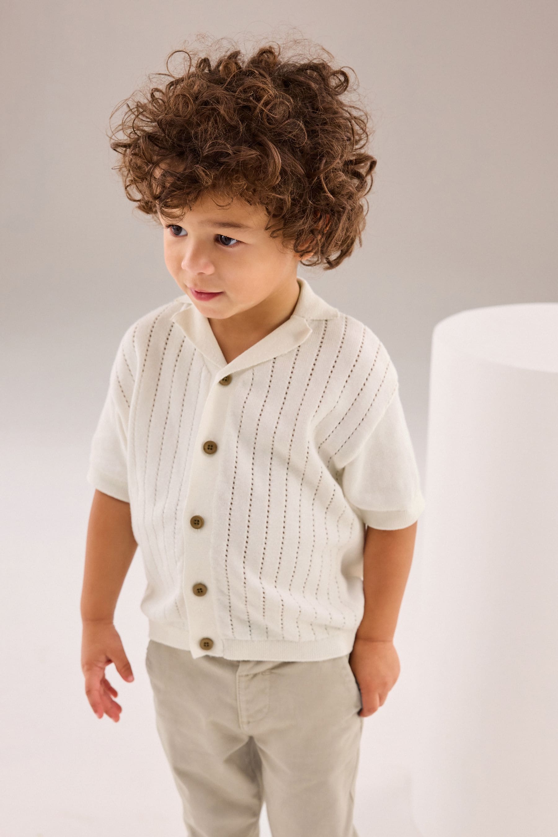 White 100% Cotton Short Sleeved Button Through Polo Shirt (3mths-7yrs)