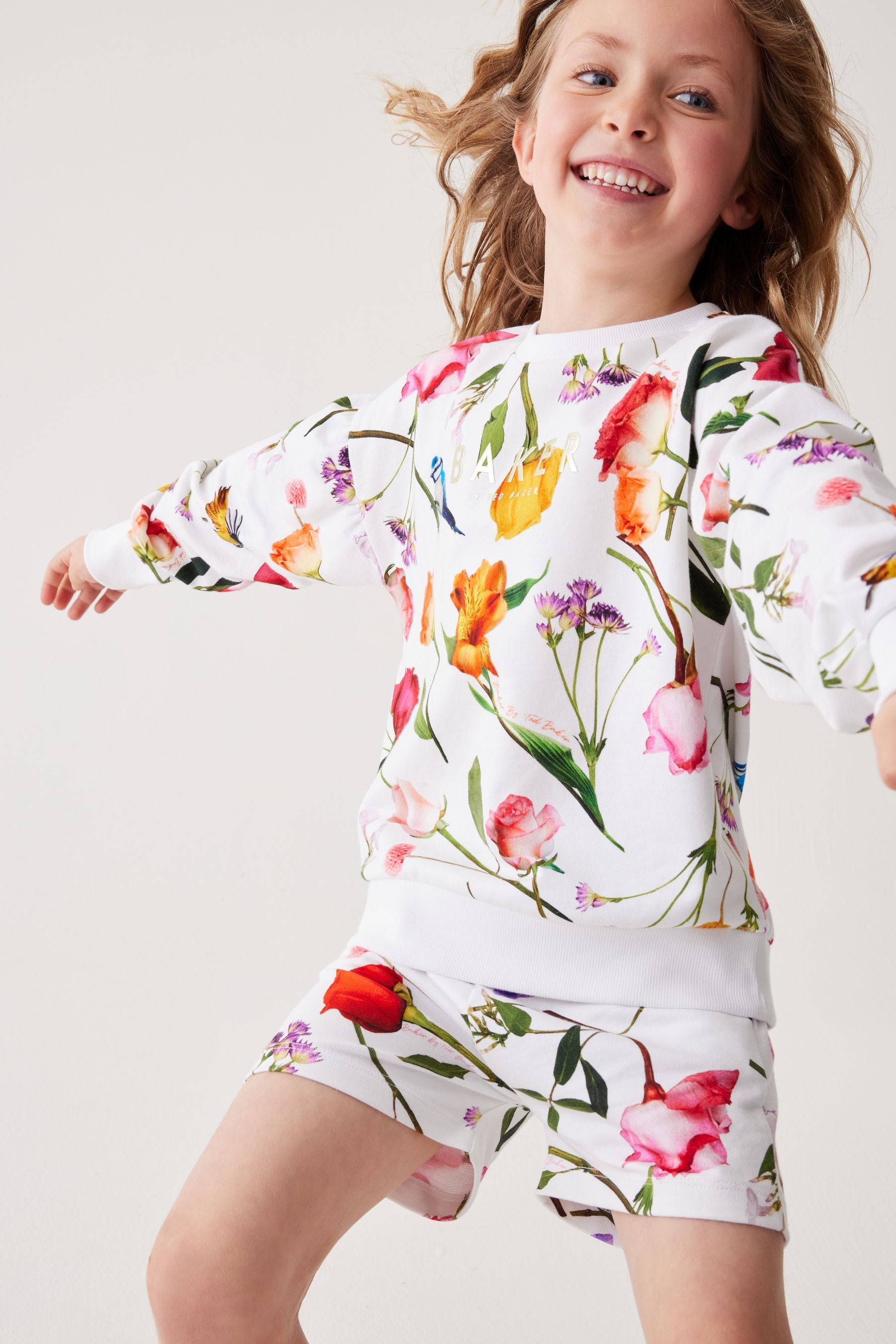 Baker by Ted Baker Floral White Sweater And Shorts Set