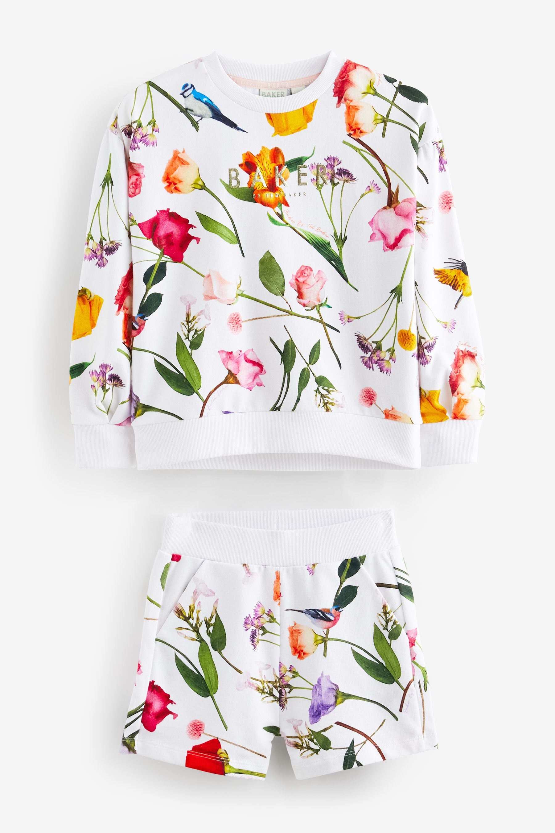 Baker by Ted Baker Floral White Sweater And Shorts Set