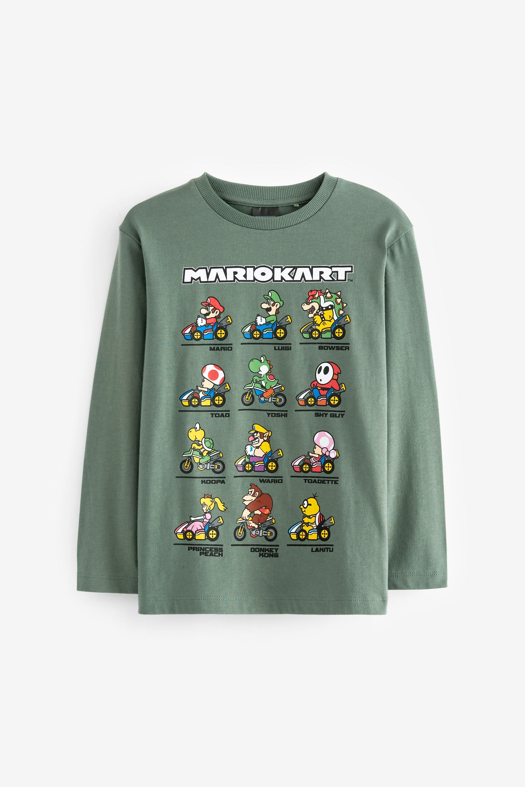 Mario Kart Green Gaming License Long Sleeve T-Shirt (3-16yrs)