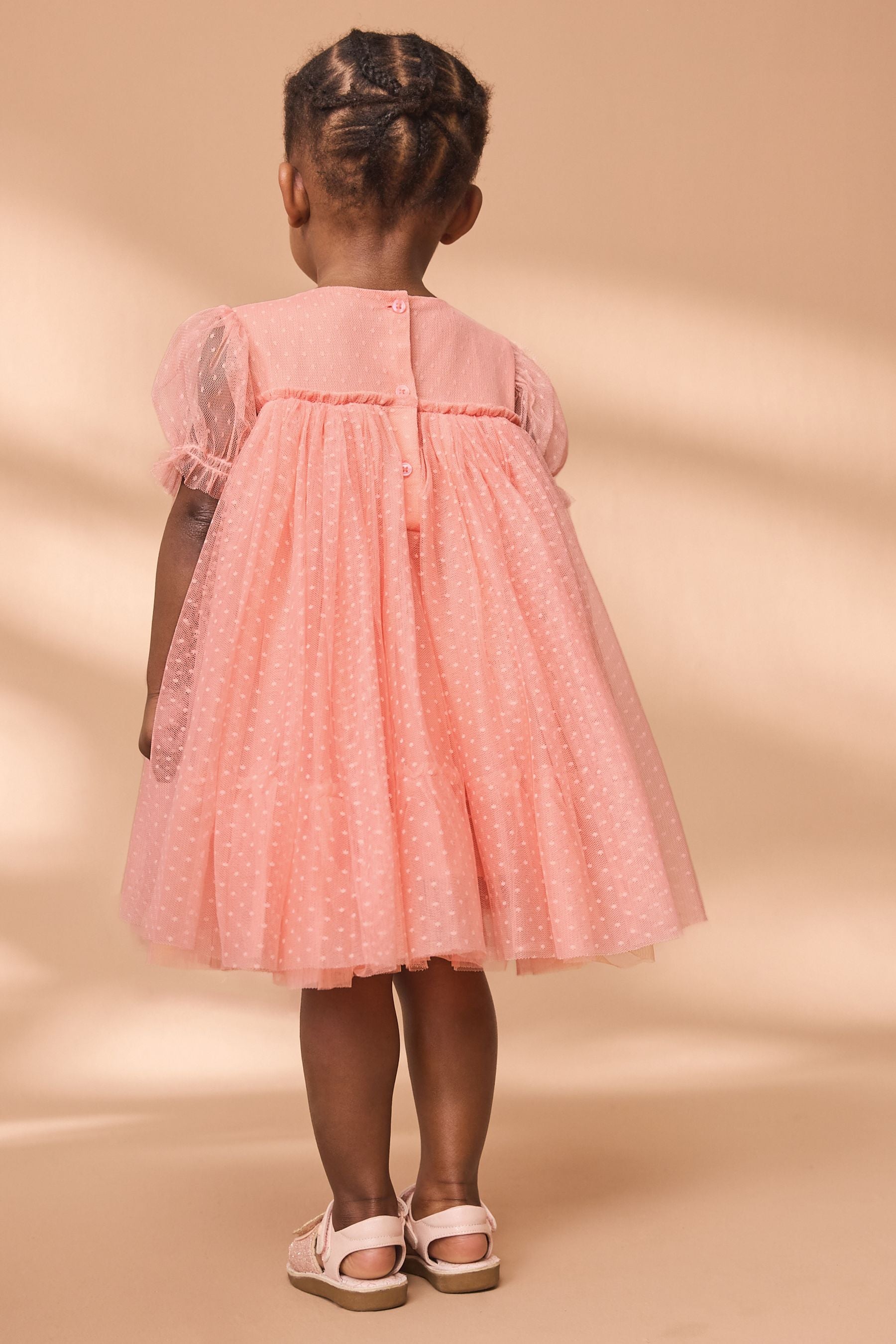 Coral Mesh Party Dress (3mths-7yrs)