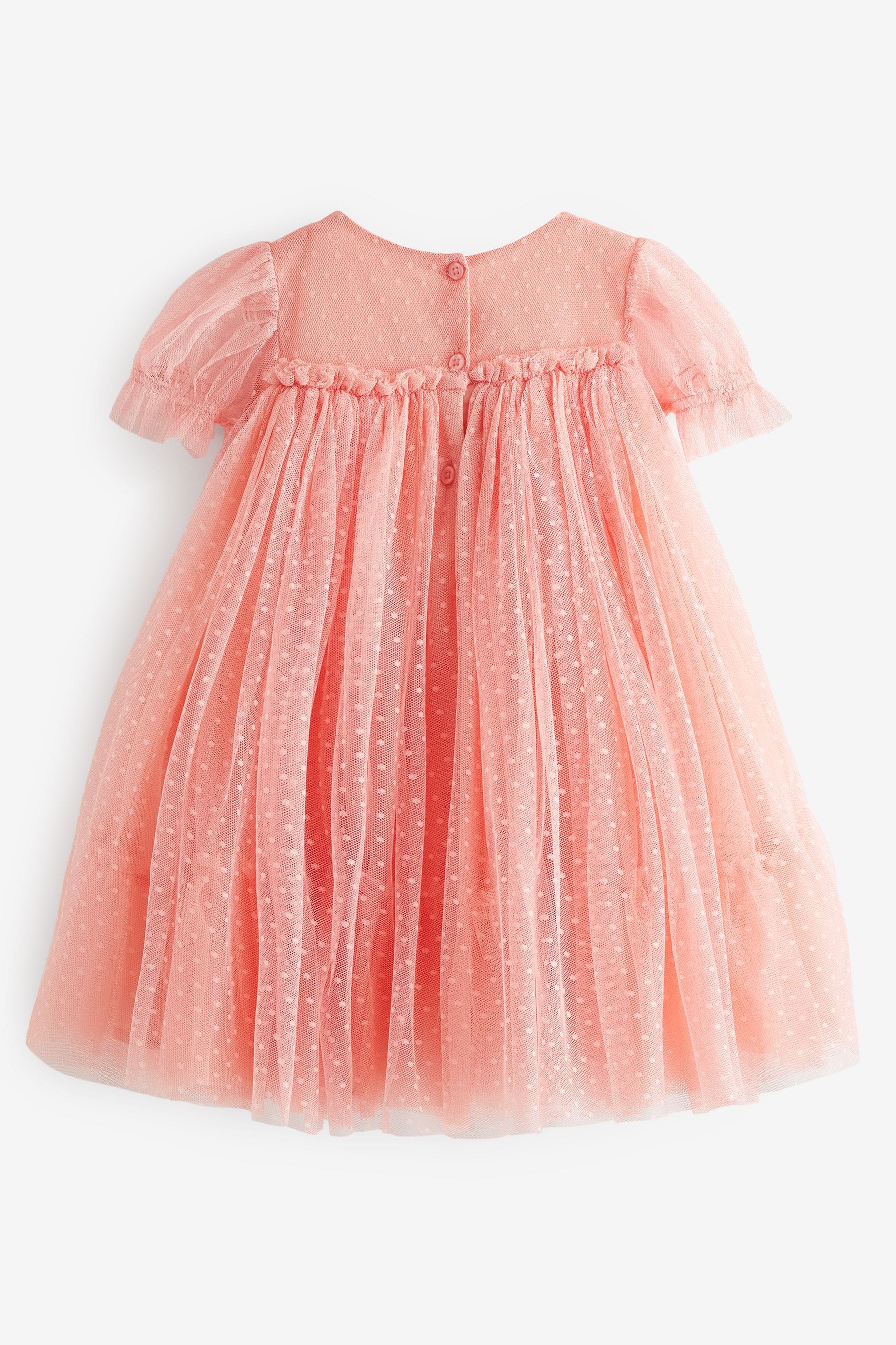 Coral Mesh Party Dress (3mths-7yrs)