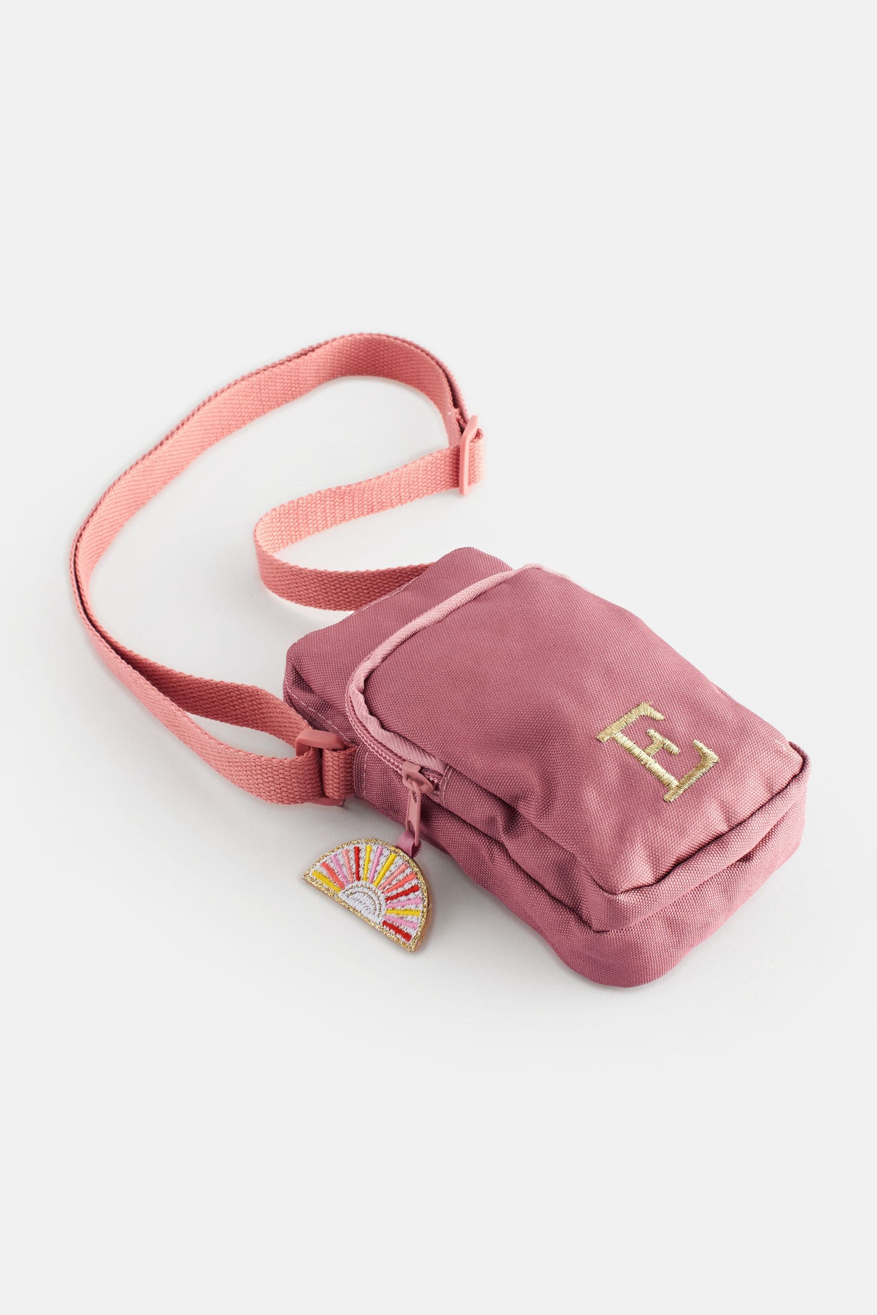 Bright Pink Initial Sun patch Cross-Body Bag