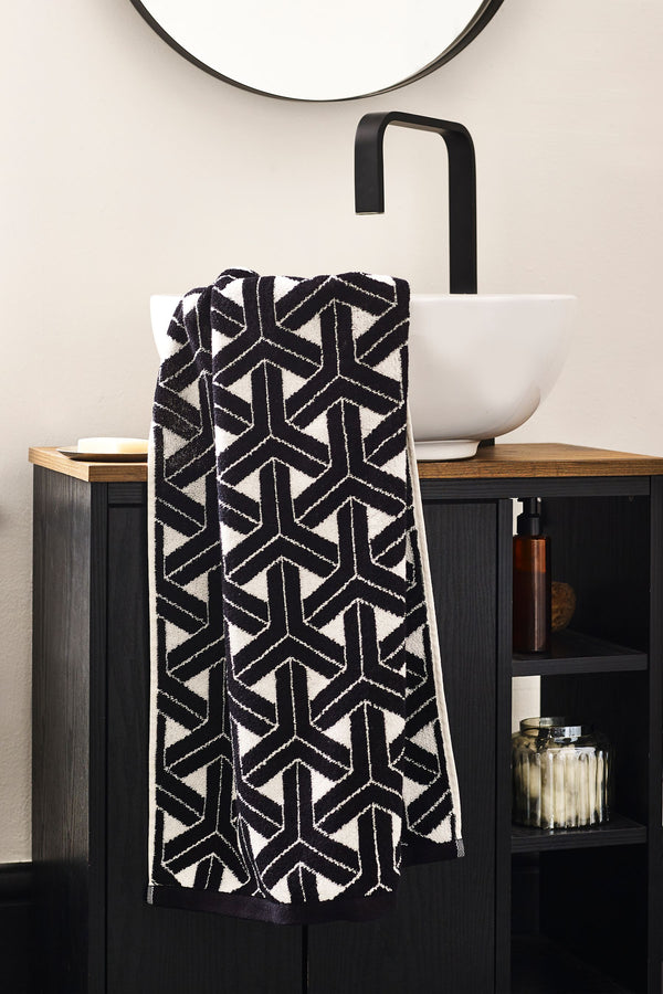 Monochrome Geo 100% Cotton Towel