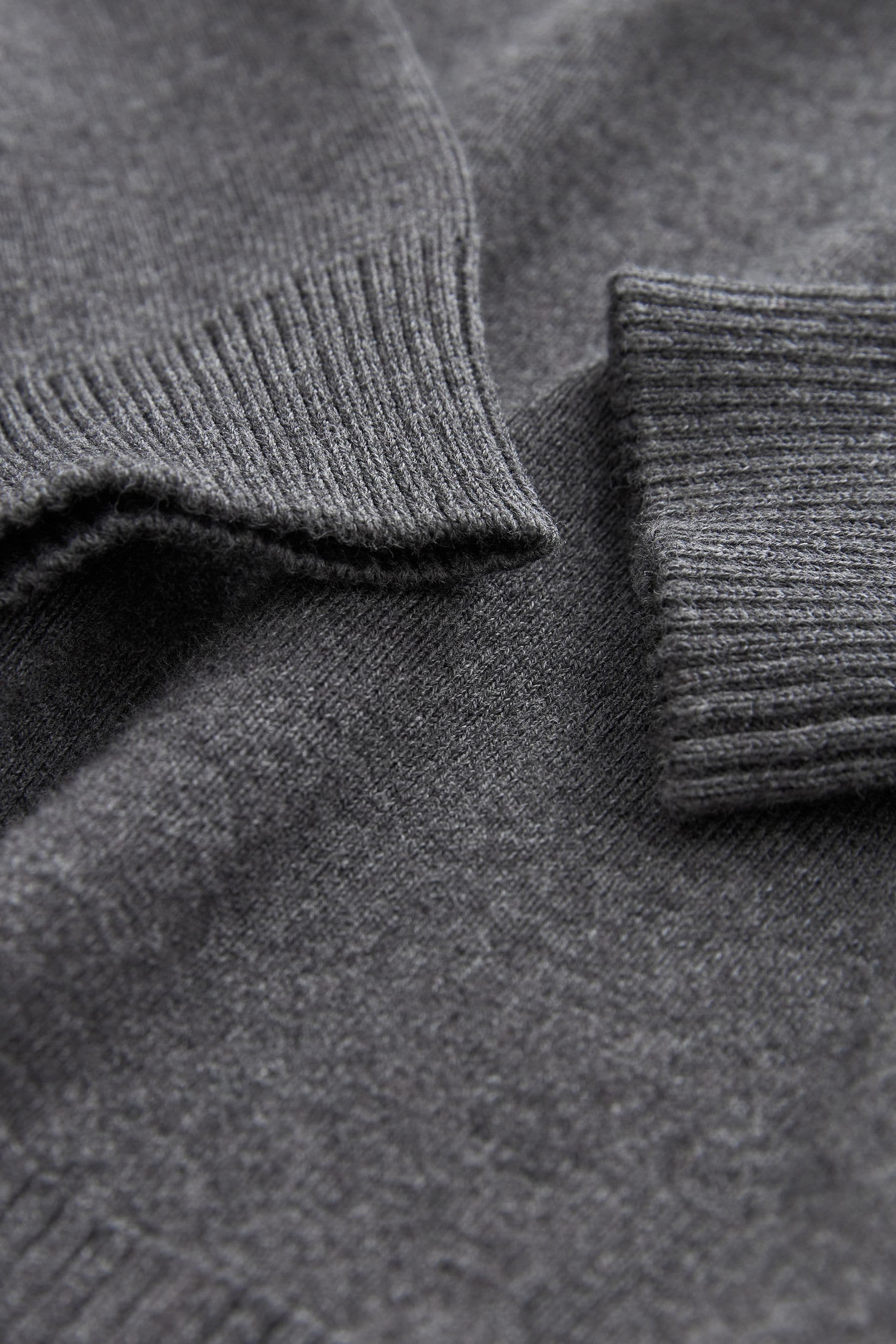 Grey Knitted V-Neck School Jumper (3-18yrs)