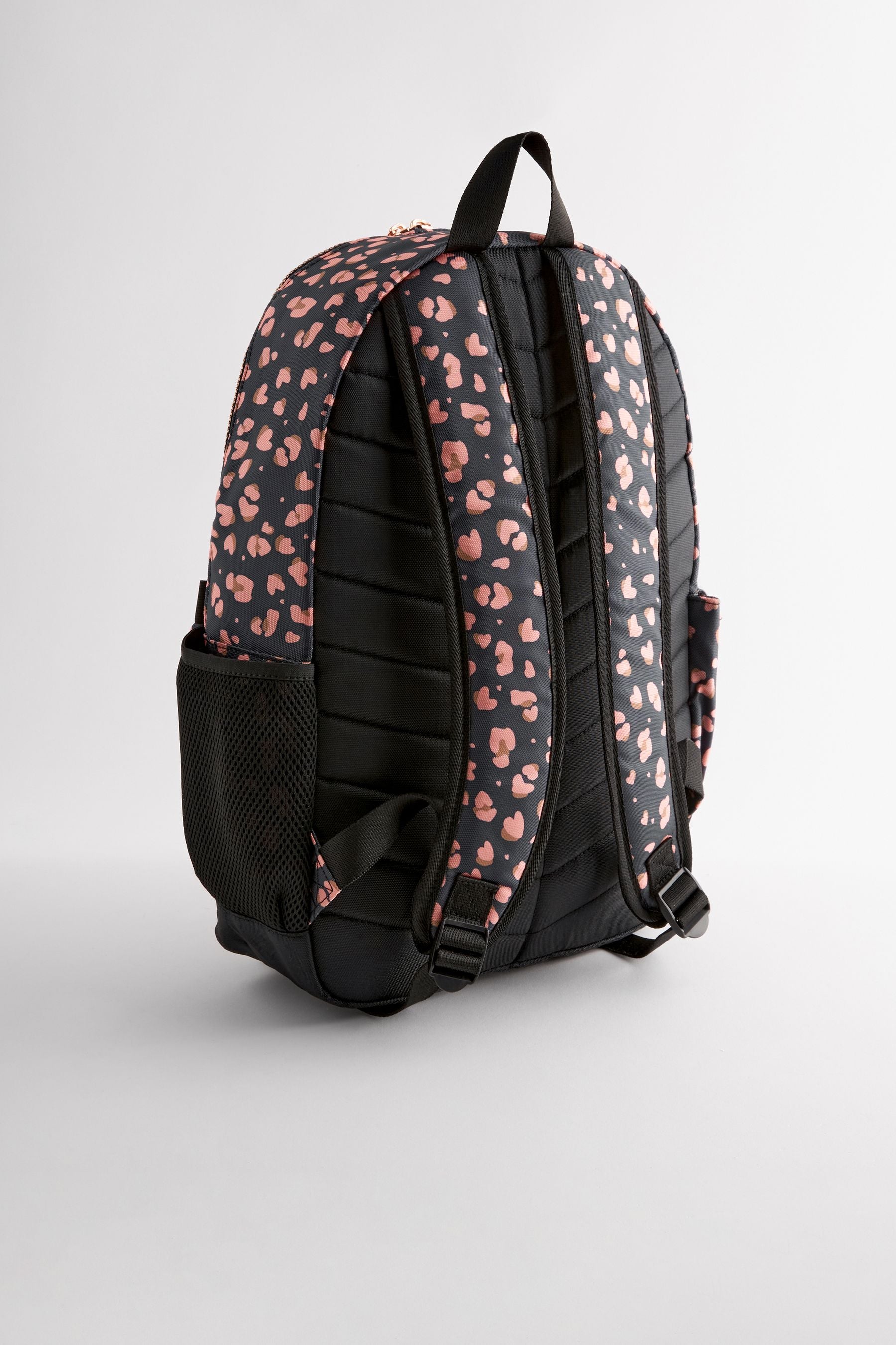 Black/Pink Leopard Print Backpack