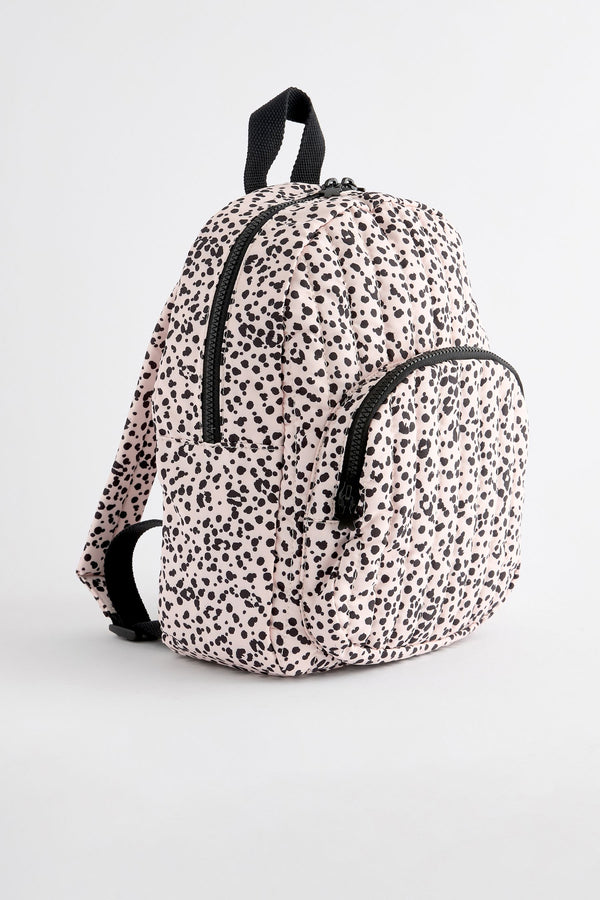 Black & White Spot Quilted Backpack