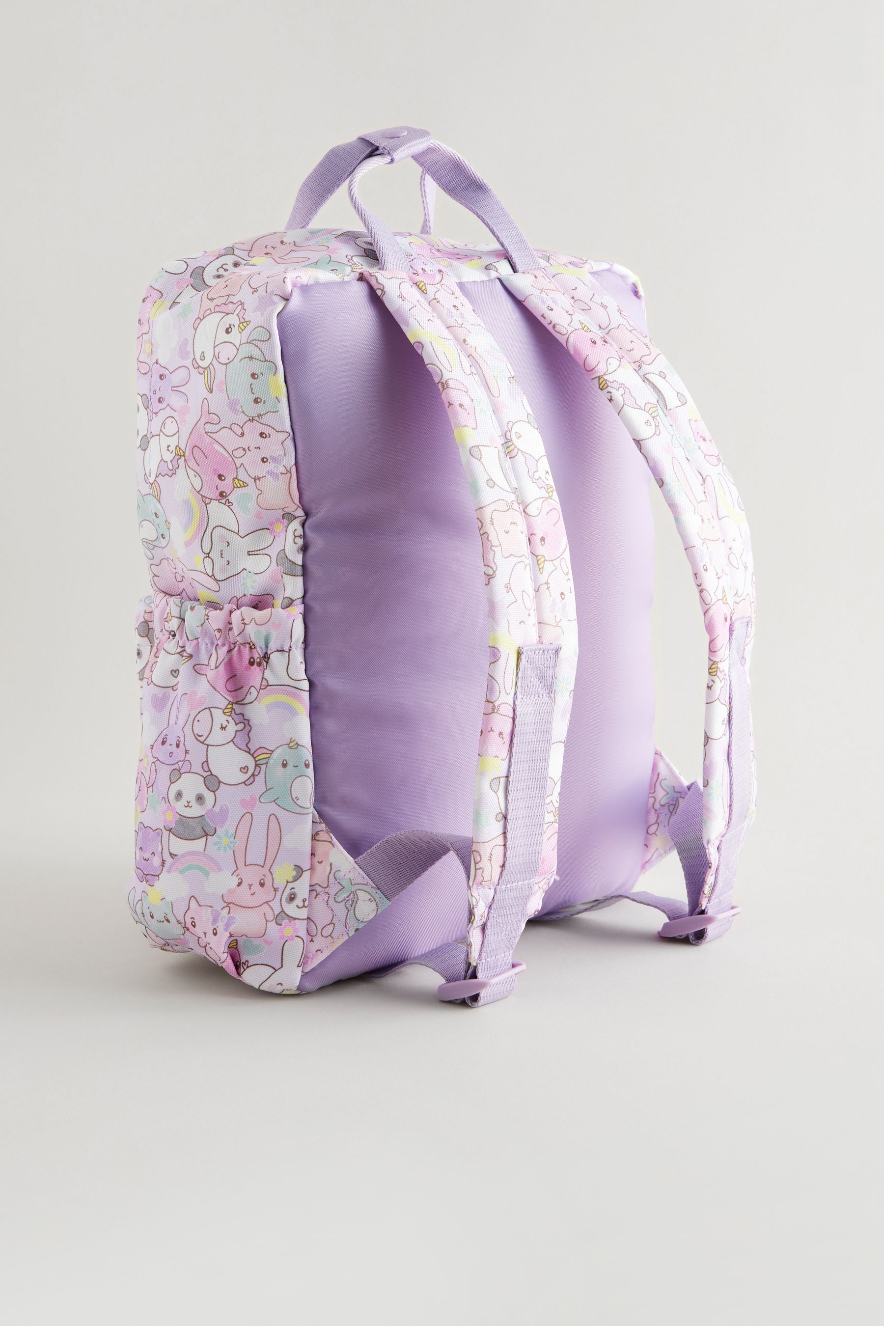 Purple Kawaii Character Double Handle Backpack