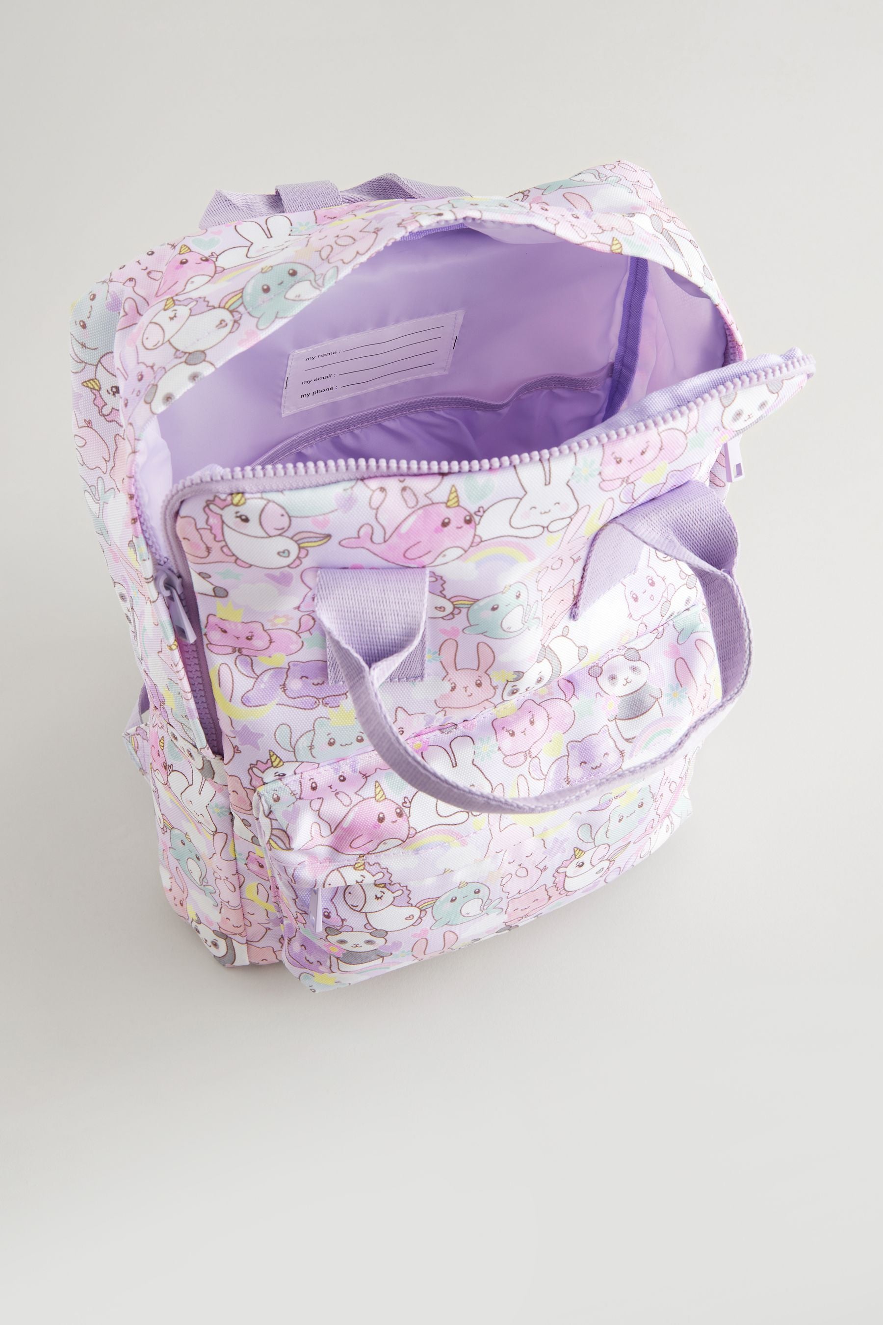 Purple Kawaii Character Double Handle Backpack