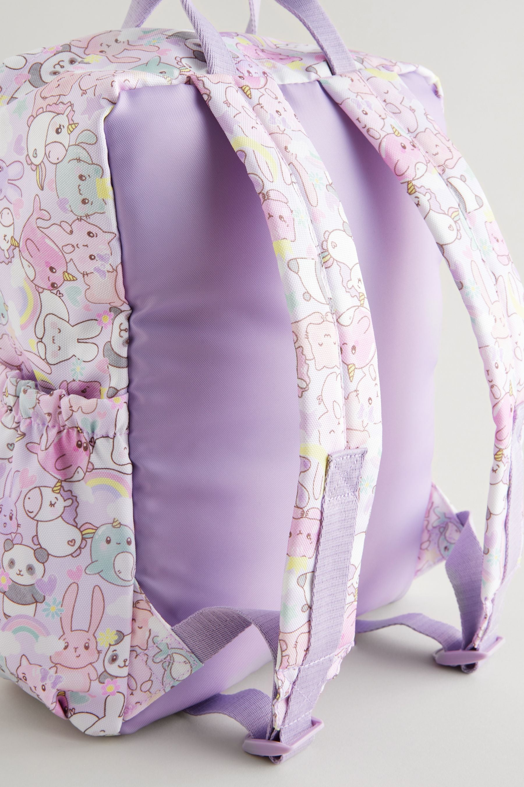 Purple Kawaii Character Double Handle Backpack