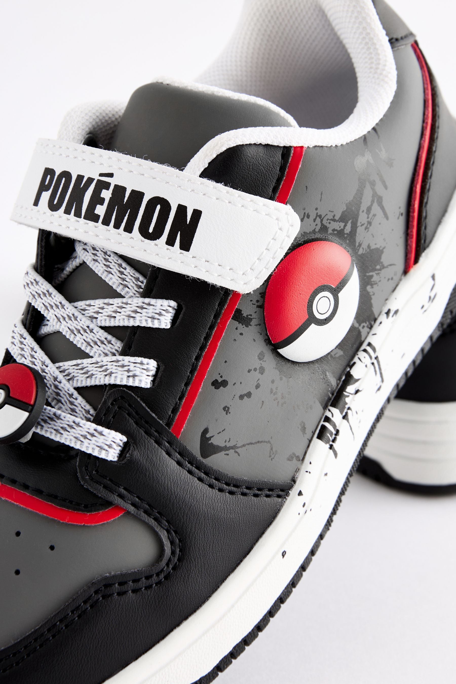 Grey Pokémon One Strap Elastic Lace Trainers