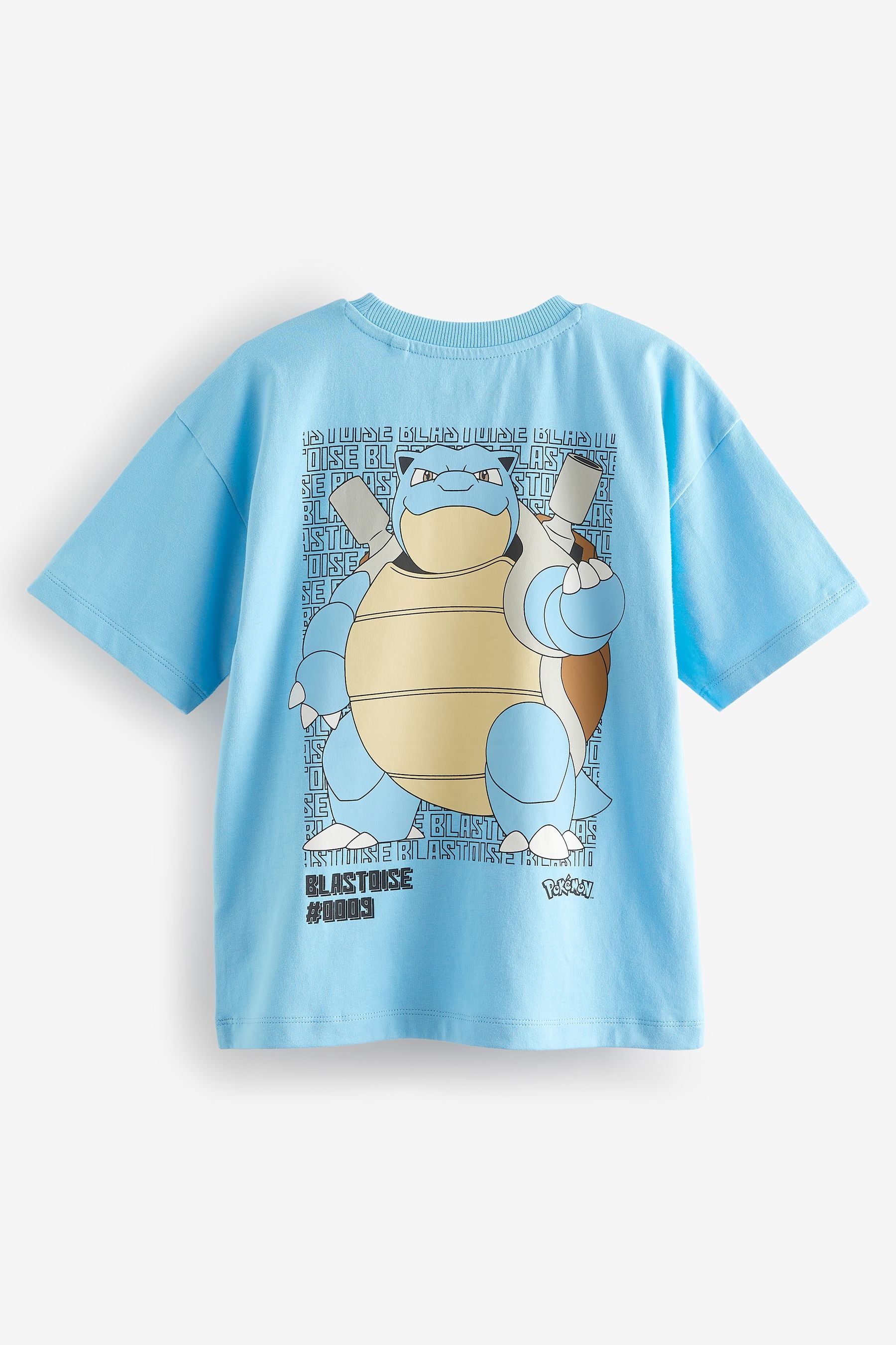 Blue Licensed Pokemon Back Print Short Sleeve T-Shirt (4-16yrs)