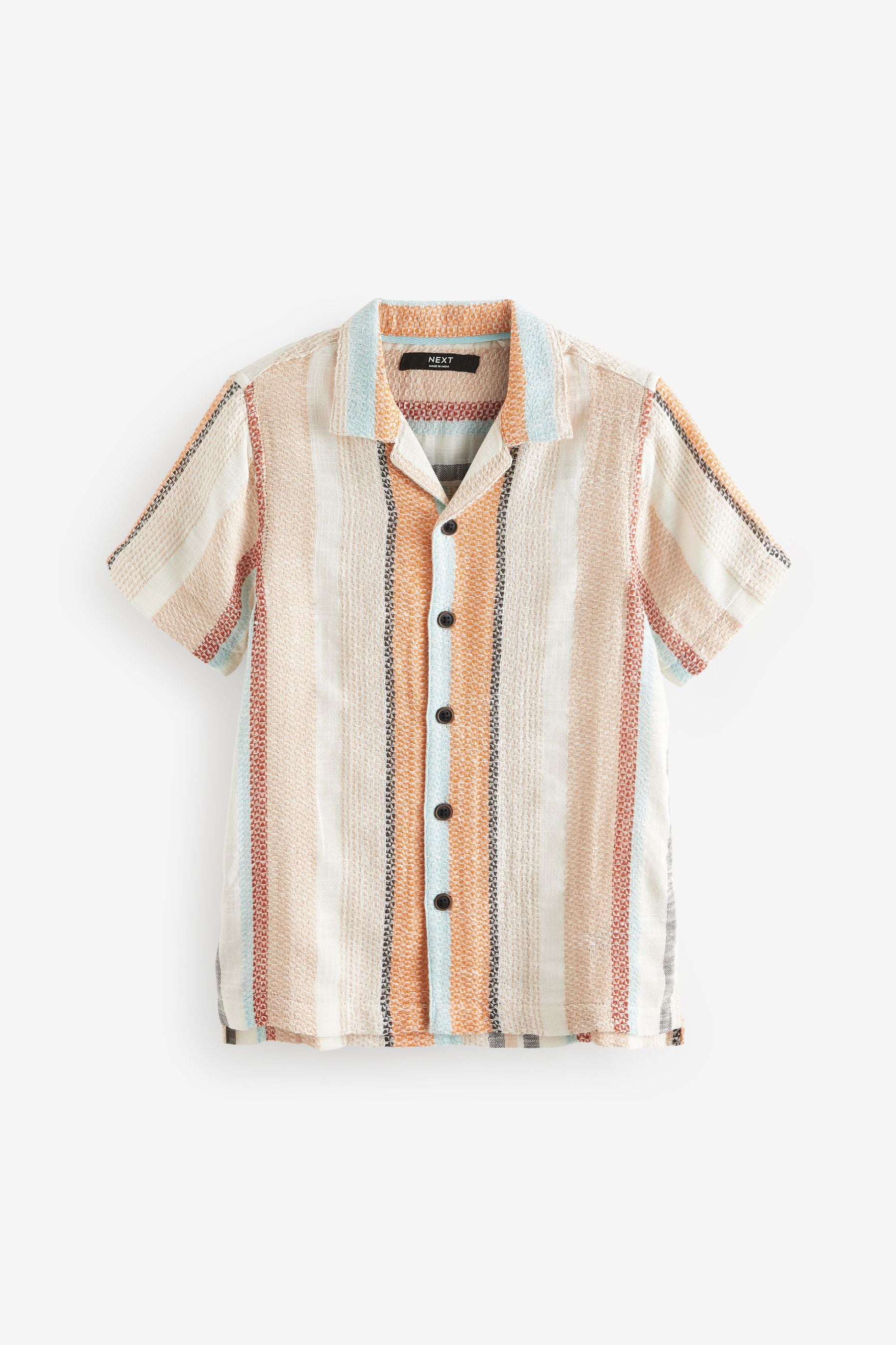 Multi Short Sleeves Textured Stripe Shirt (3-16yrs)