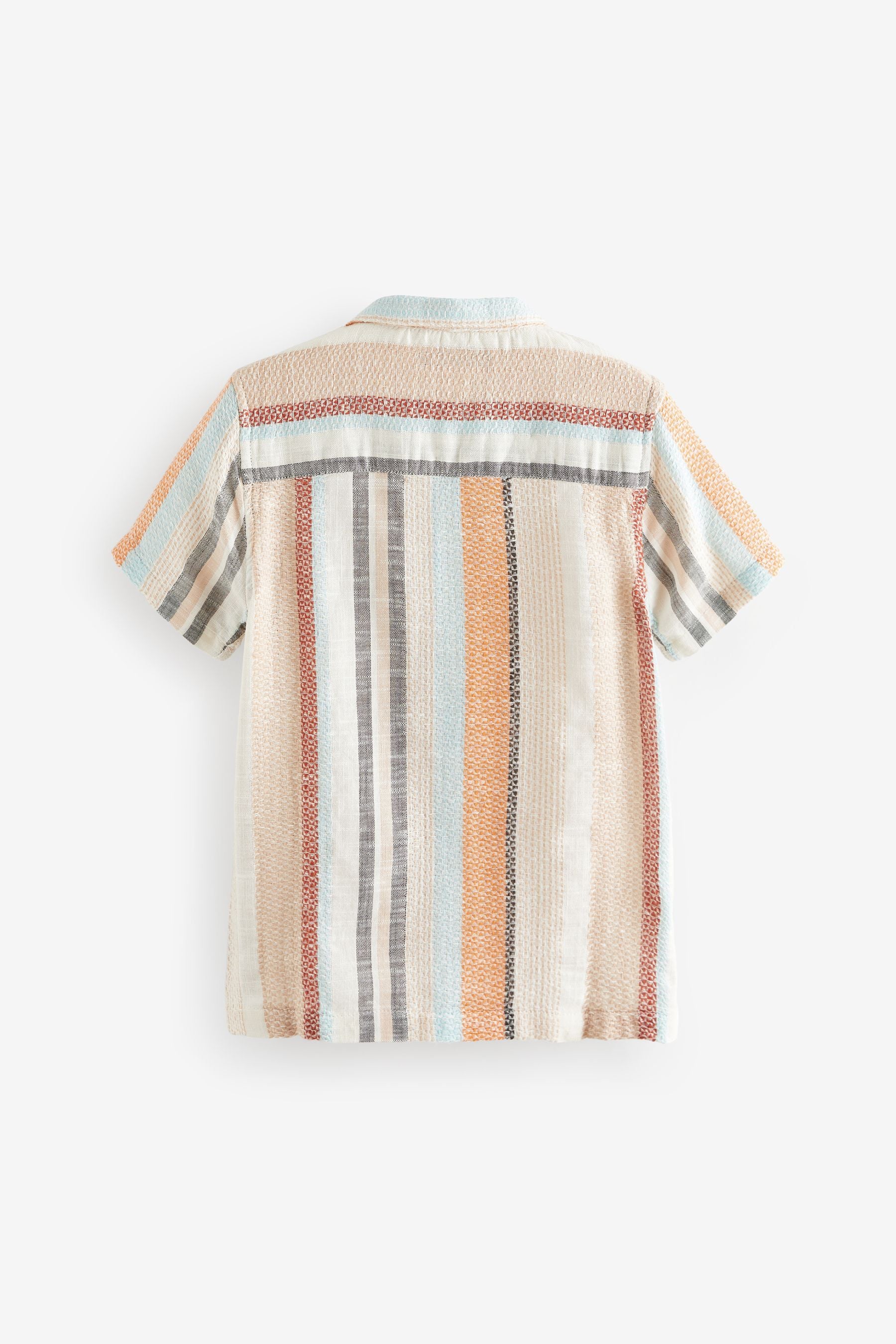 Multi Short Sleeves Textured Stripe Shirt (3-16yrs)