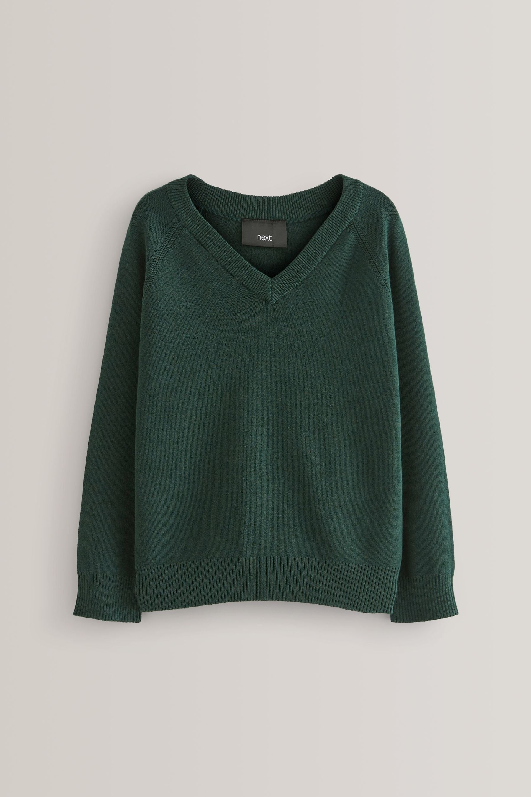 Green Knitted V-Neck School Jumper (3-18yrs)