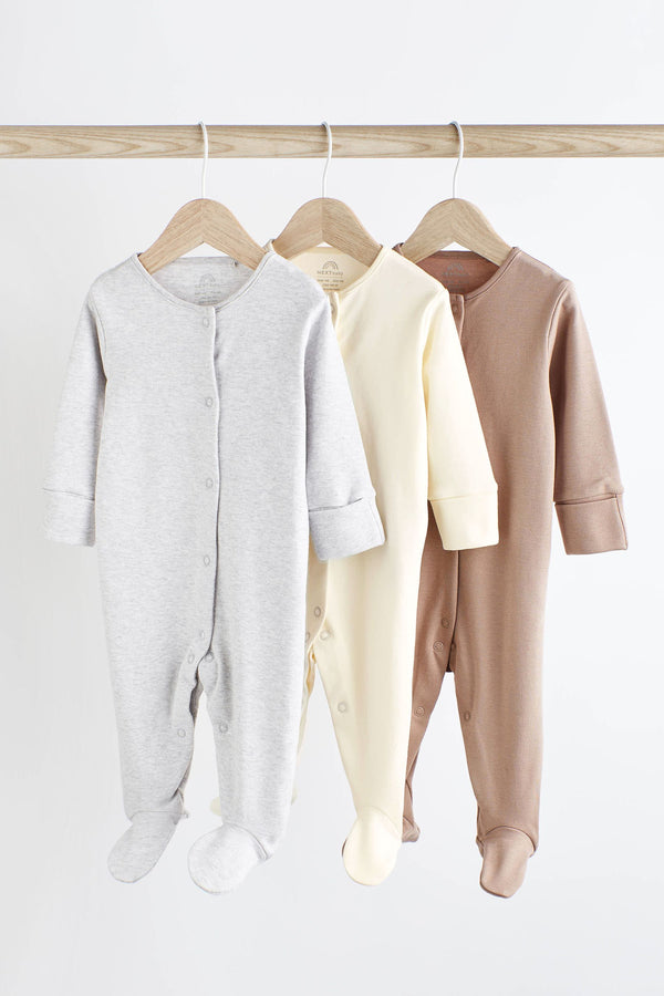 Neutral Baby Sleepsuits 3 Pack (0-3yrs)