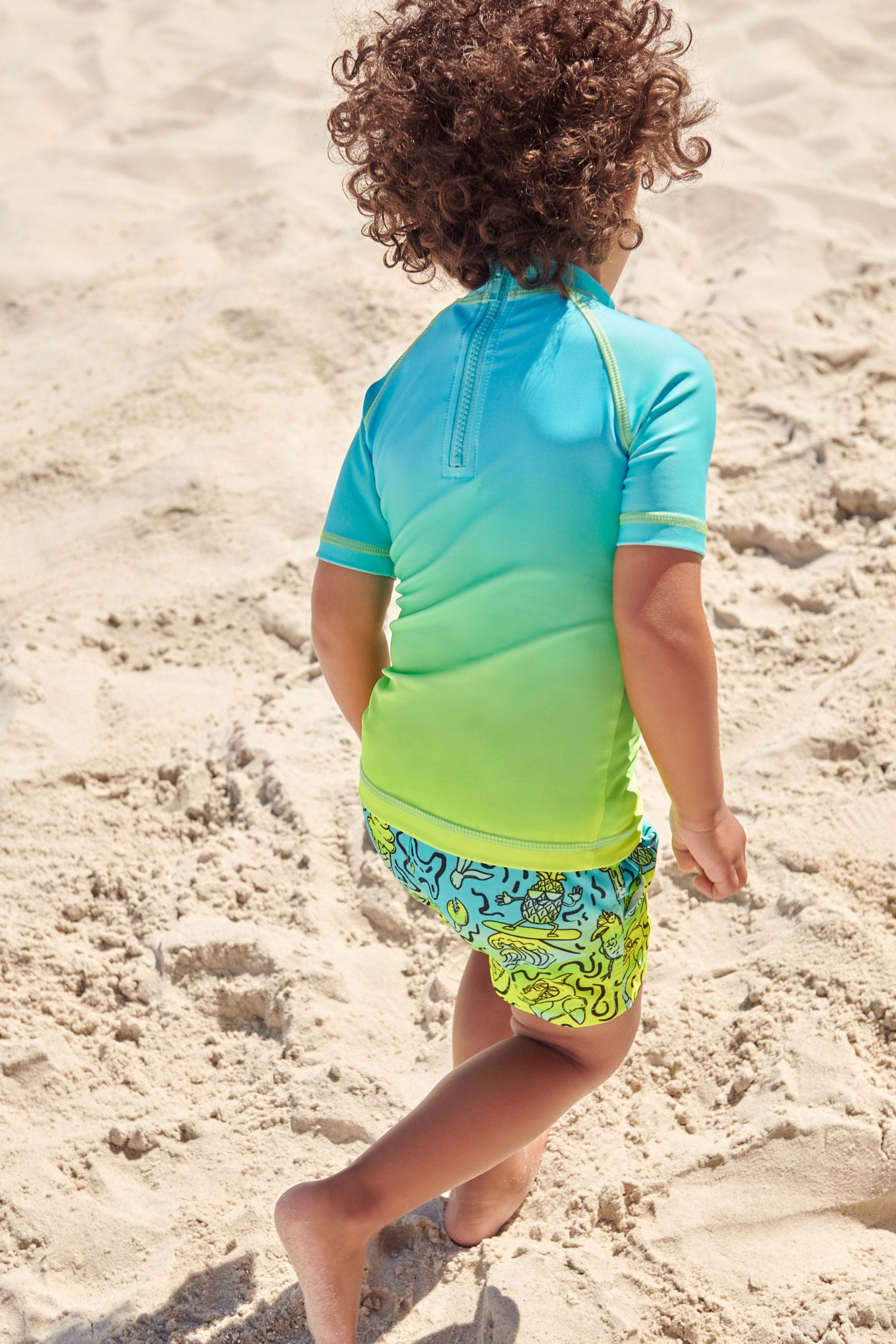 Blue Dip Dye Sunsafe Top and Shorts Set (3mths-7yrs)