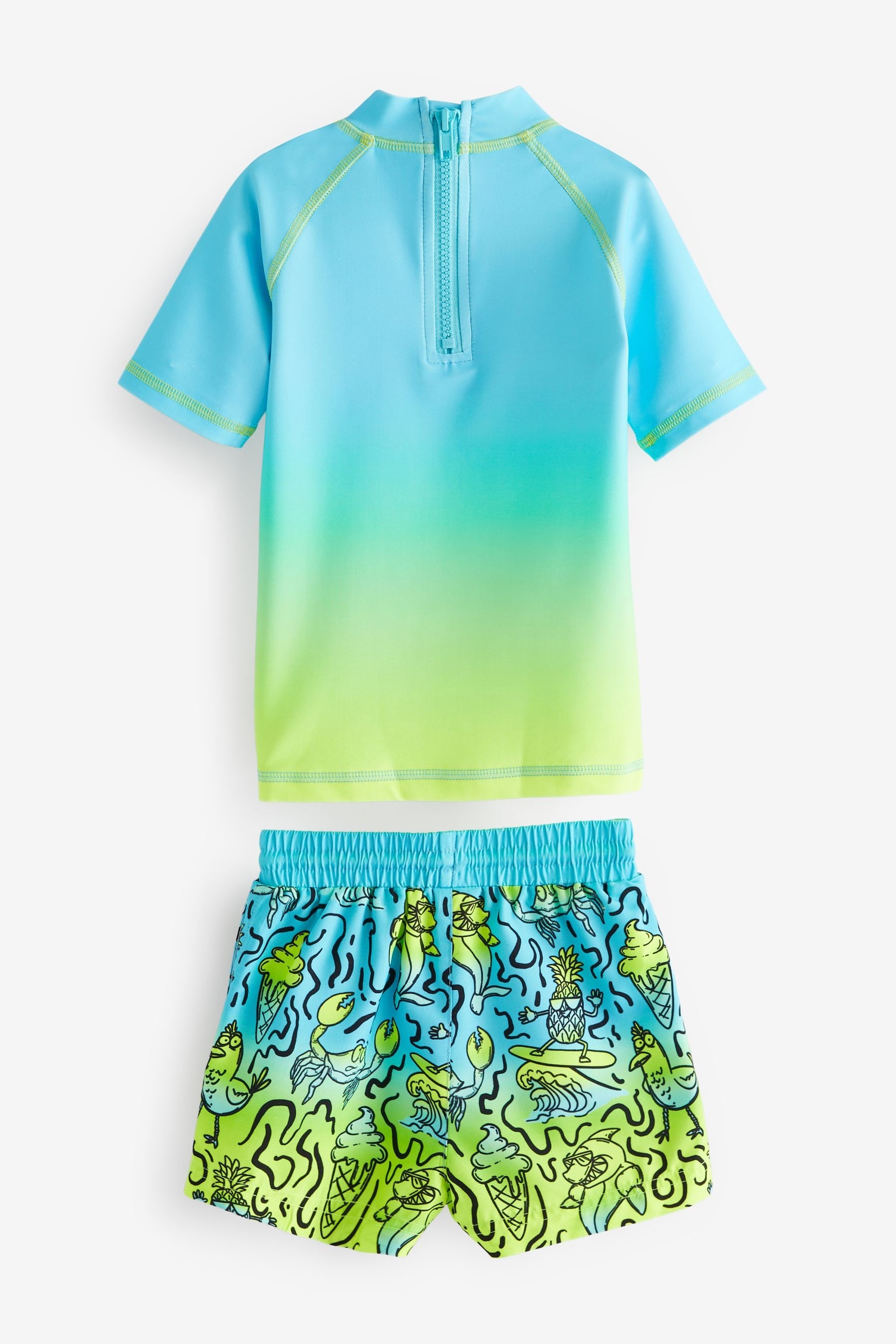 Blue Dip Dye Sunsafe Top and Shorts Set (3mths-7yrs)