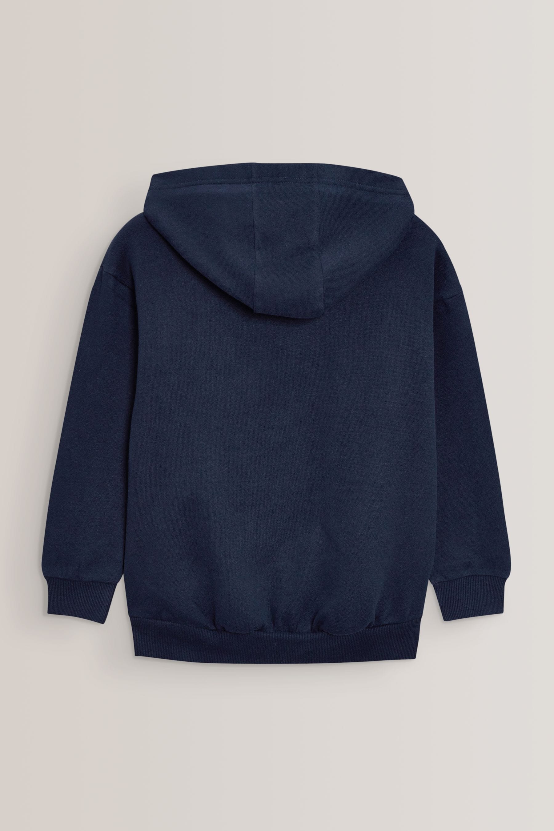 Navy Blue Cotton Rich Zip Through Sports Hoodie (3-16yrs)