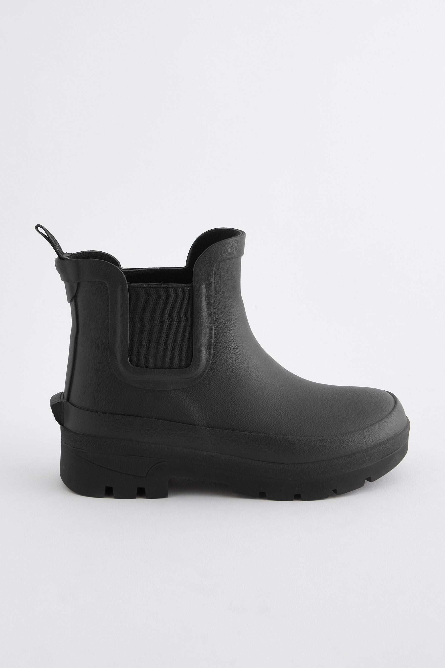 Black Chelsea Ankle Welly Boots