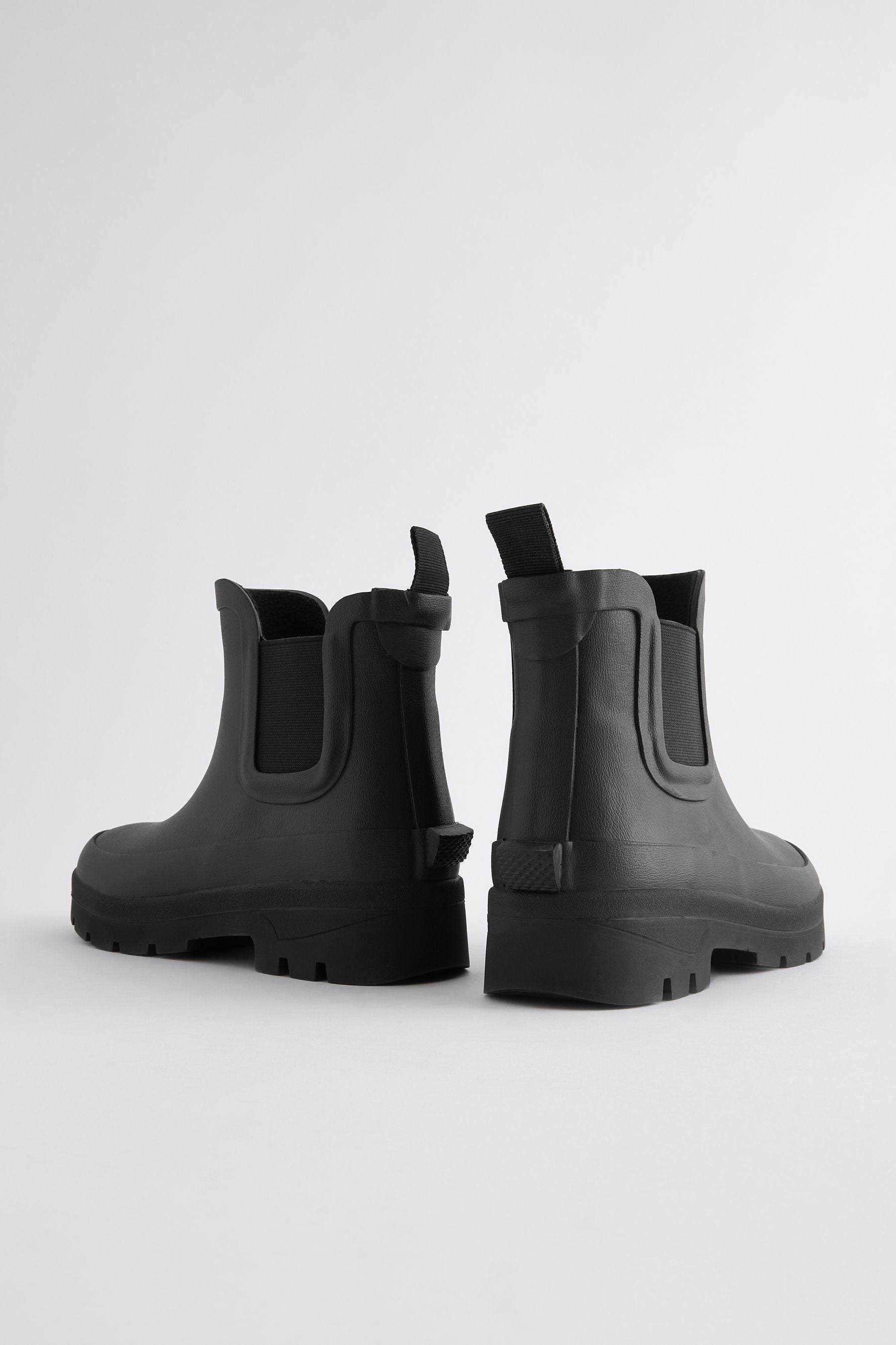 Black Chelsea Ankle Welly Boots