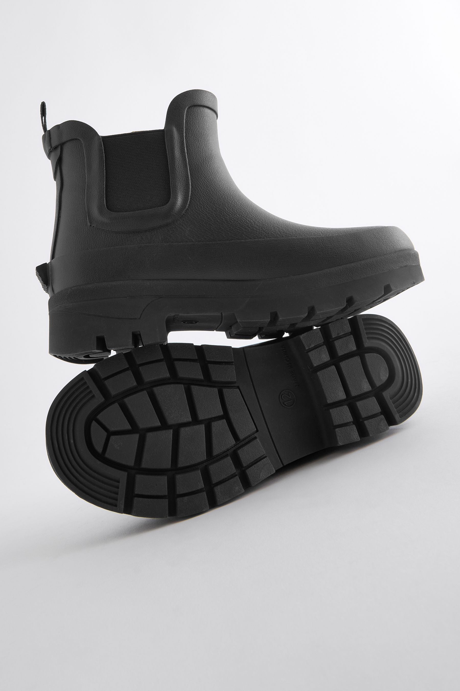 Black Chelsea Ankle Welly Boots