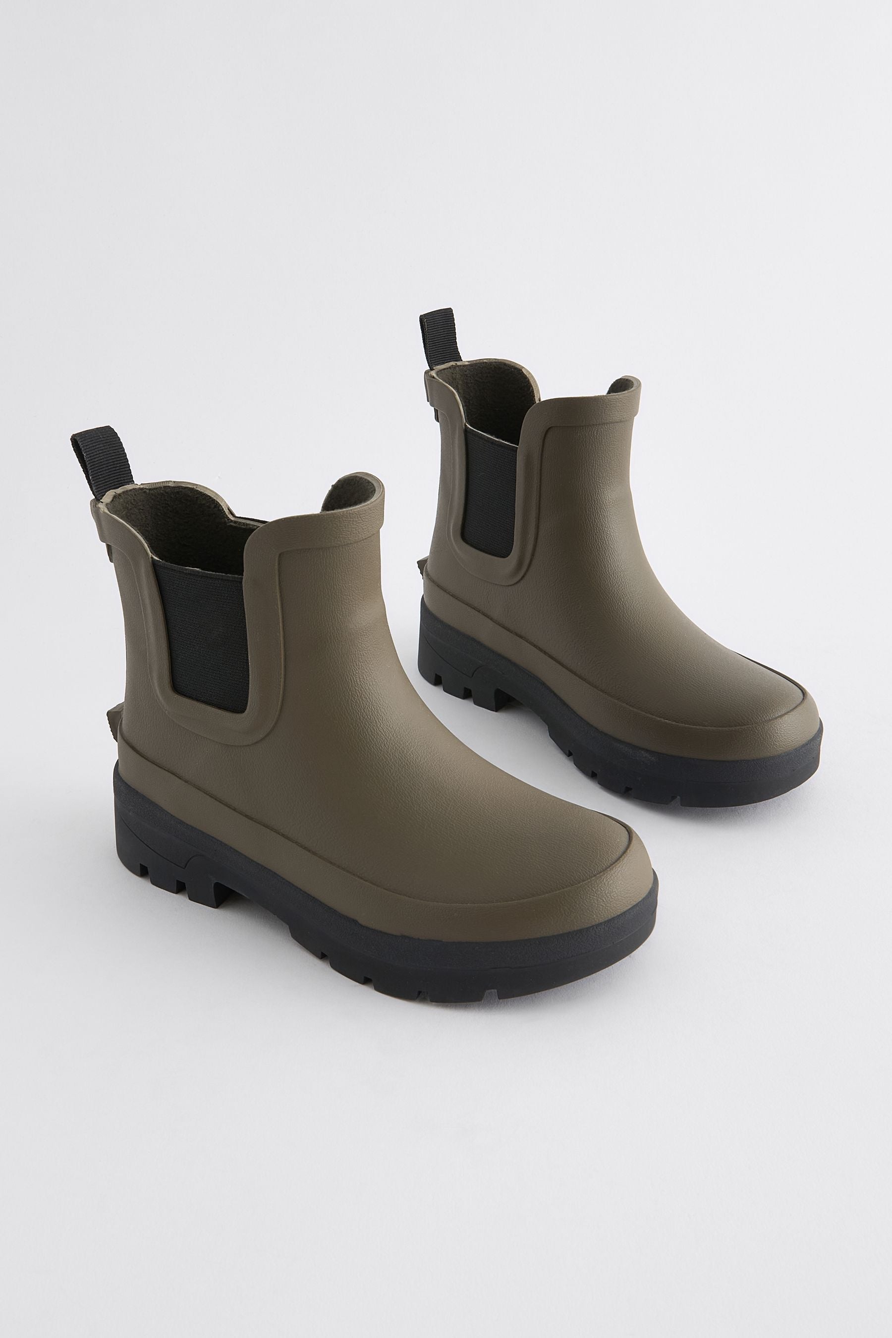 Green Chelsea Ankle Welly Boots