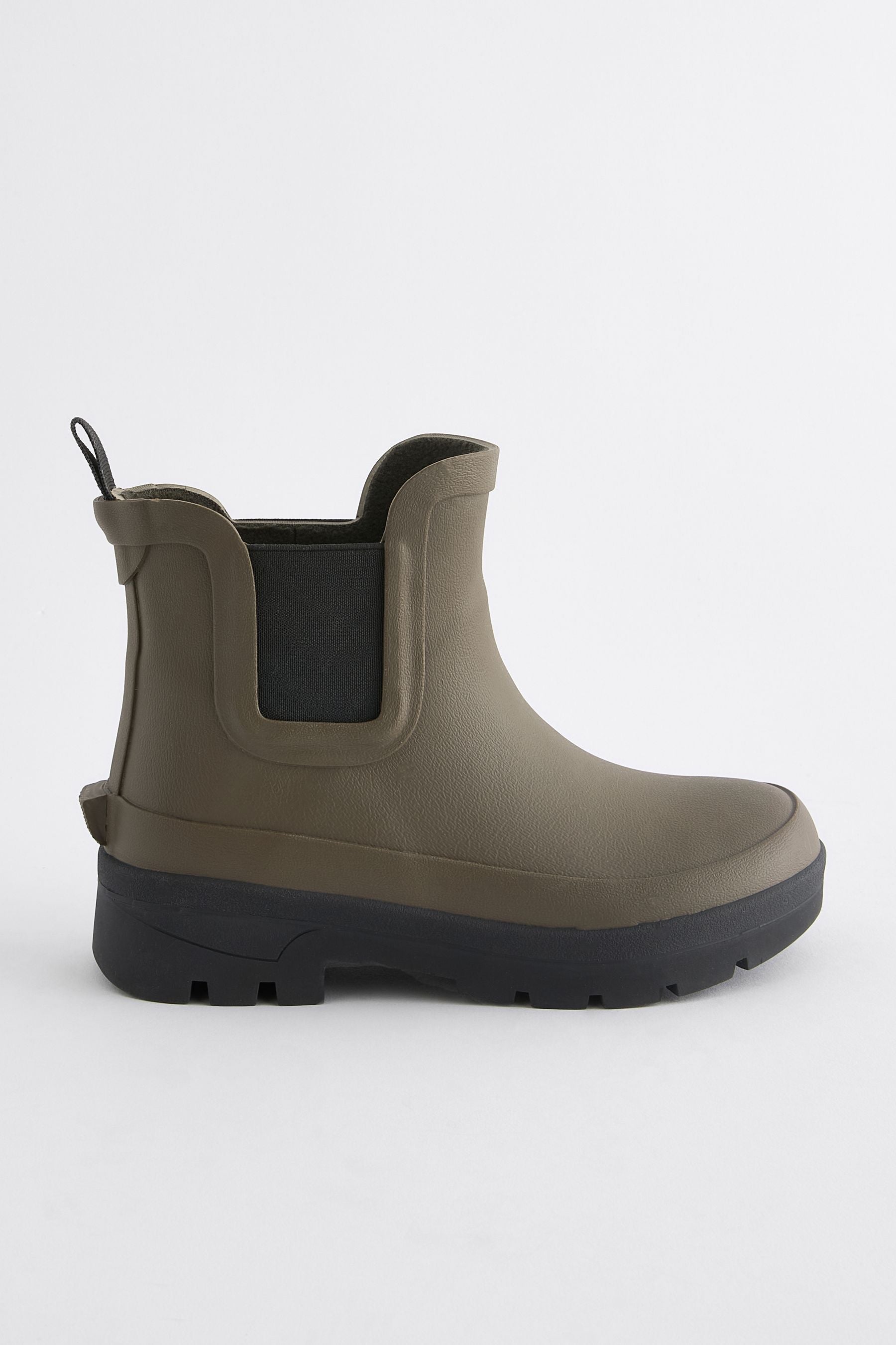 Green Chelsea Ankle Welly Boots