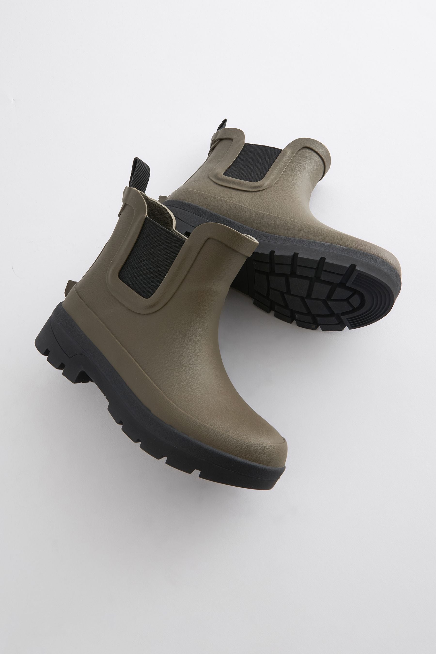 Green Chelsea Ankle Welly Boots