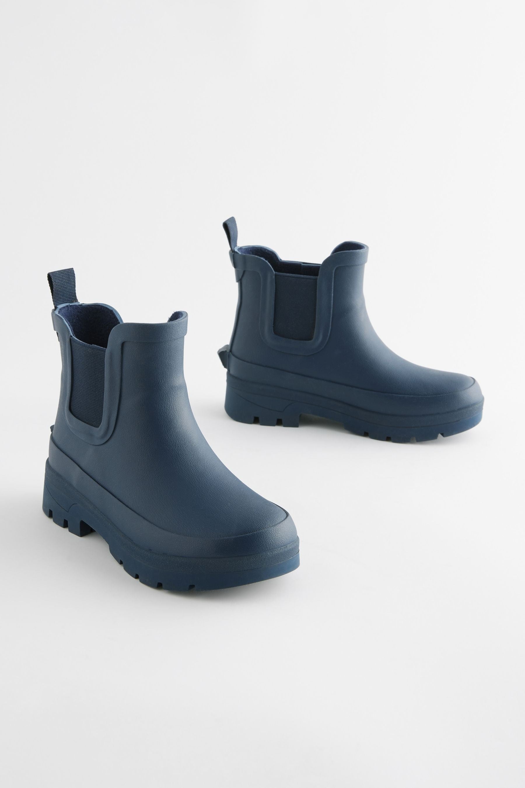 Navy Blue Chelsea Ankle Welly Boots