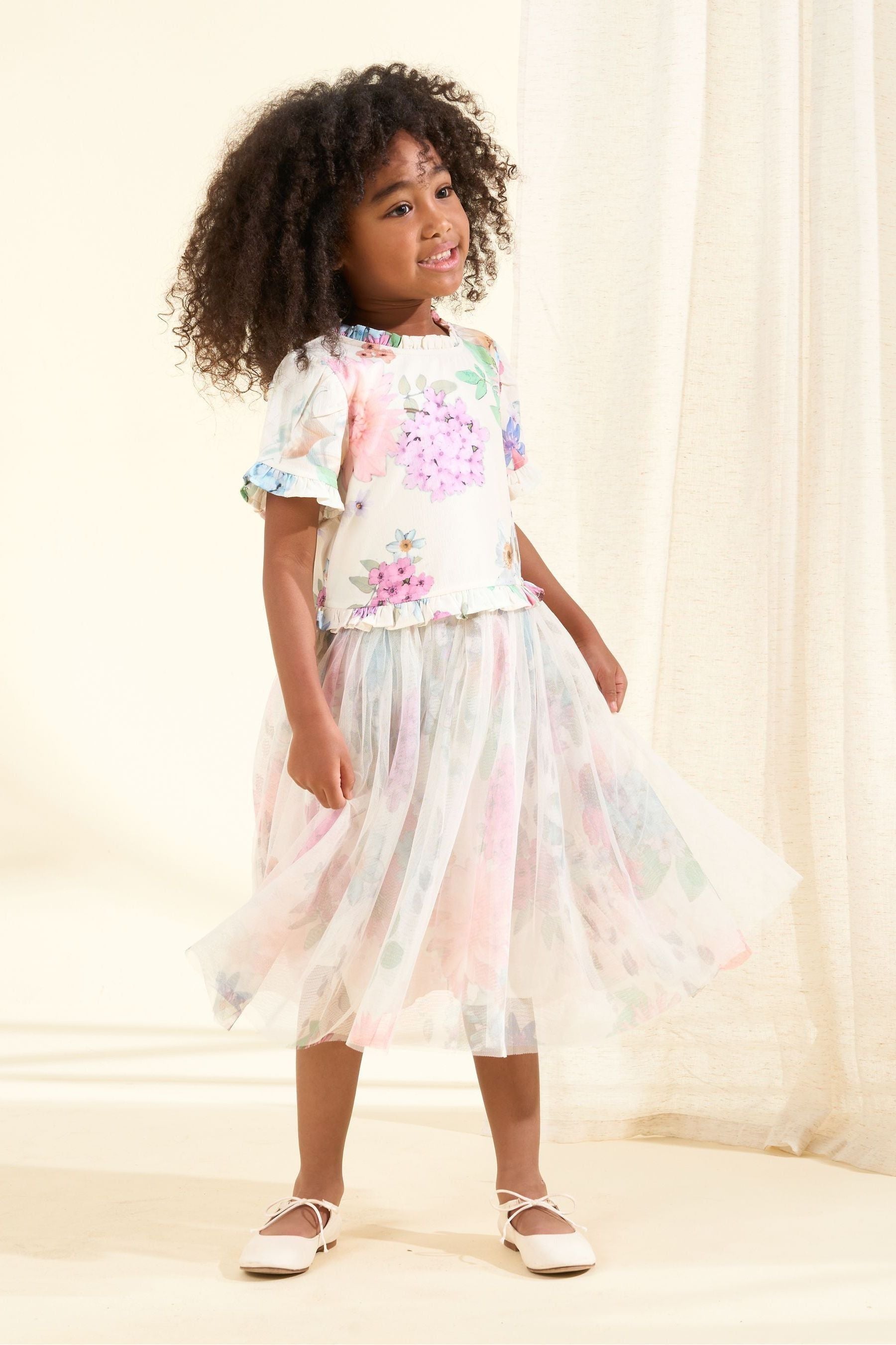 Cream Angel & Rocket Azalea Ballerina Print Dress