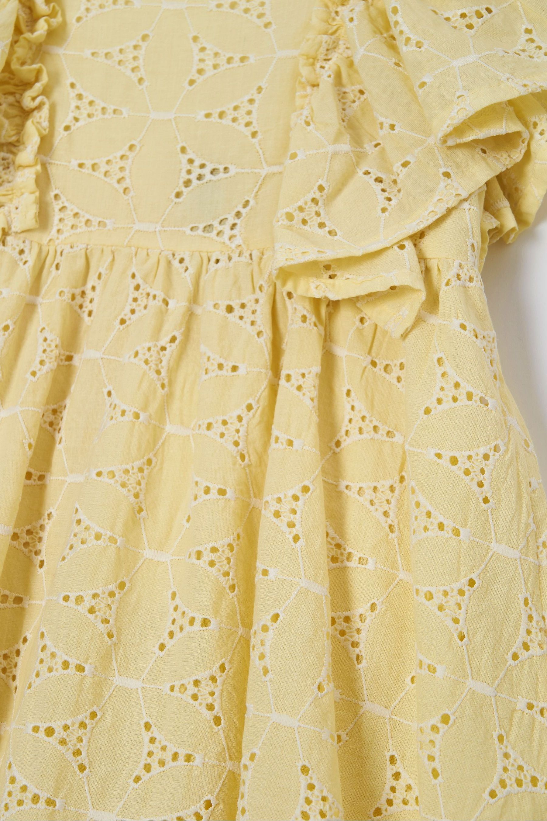 Yellow Angel & Rocket Sara Broderie Dress